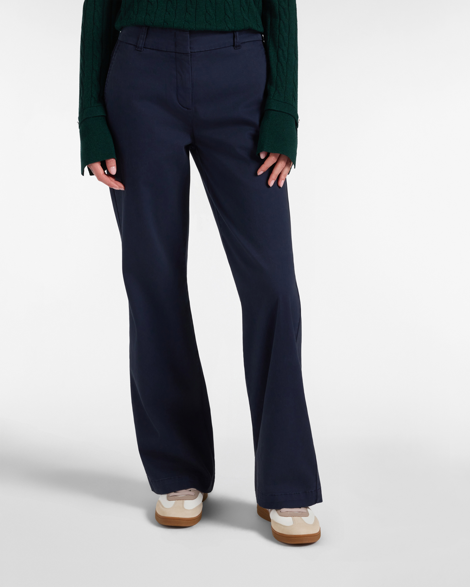 Pantalone Chino Donna in cotone stretch blu