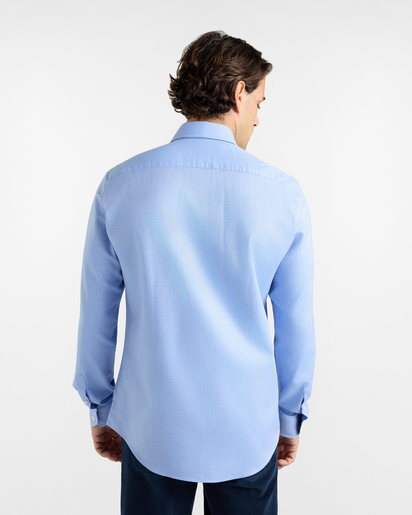 Camicia HBJ Uomo Narrow Fit con collo French in puro cotone, SKY, large