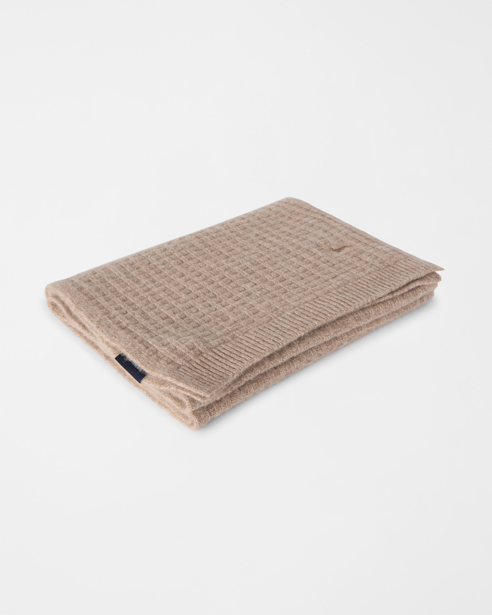 Sciarpa Uomo in puro cashmere punto maglia, BEIGE, large