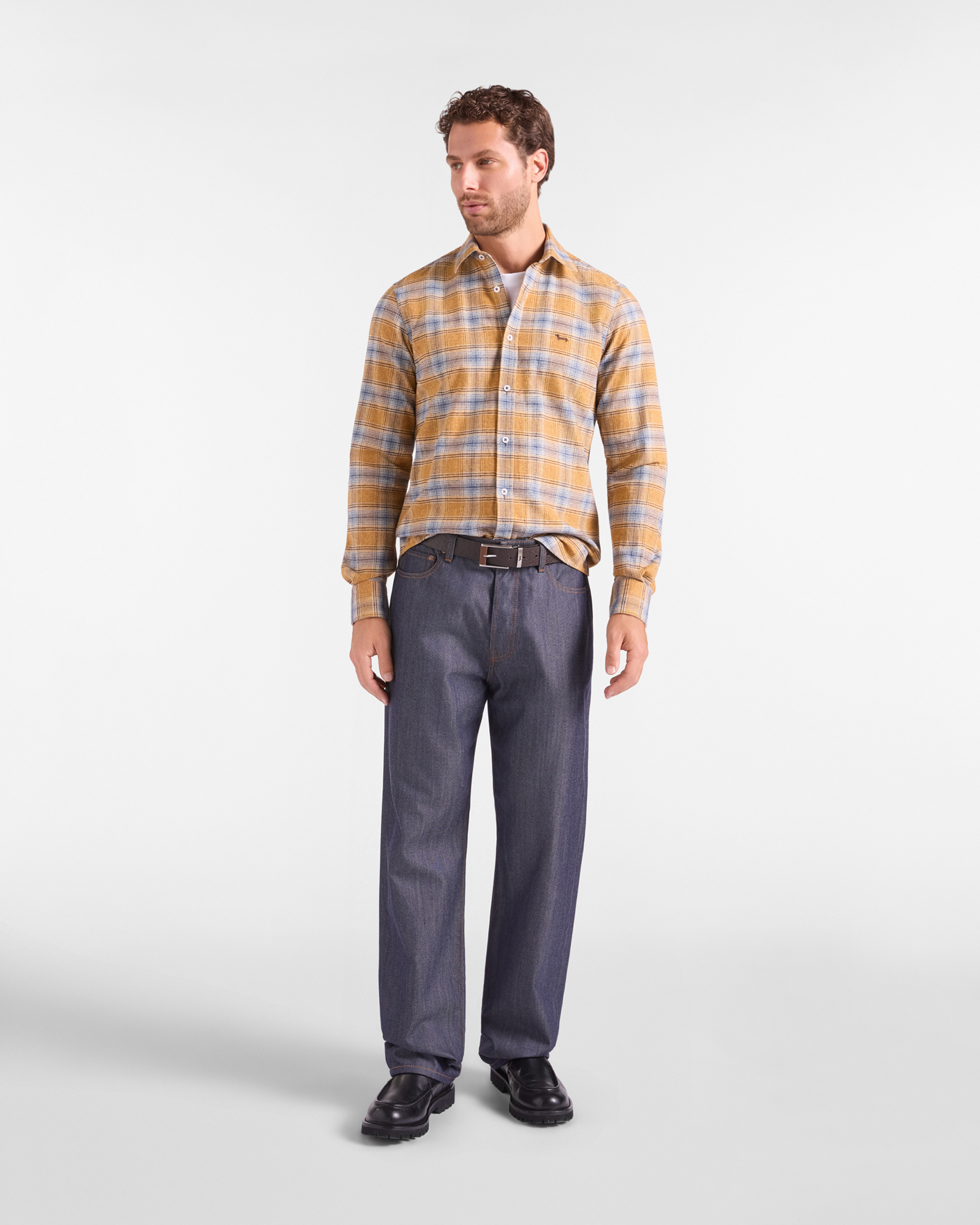 Camicia Uomo in cotone check, GIALLO, large