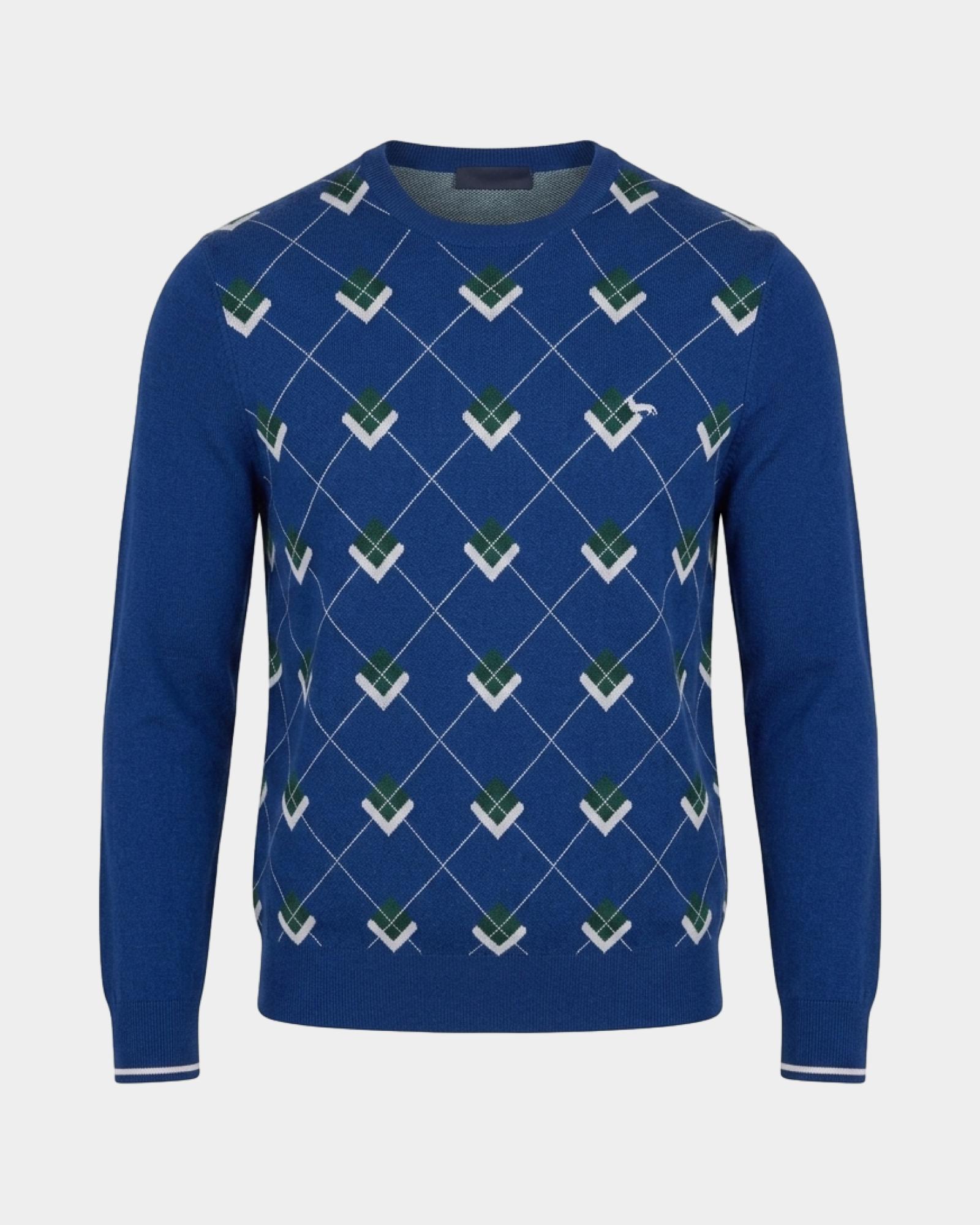 Maglia Uomo in 100% pura lana Regular Fit, BLU ELETTRICO, large