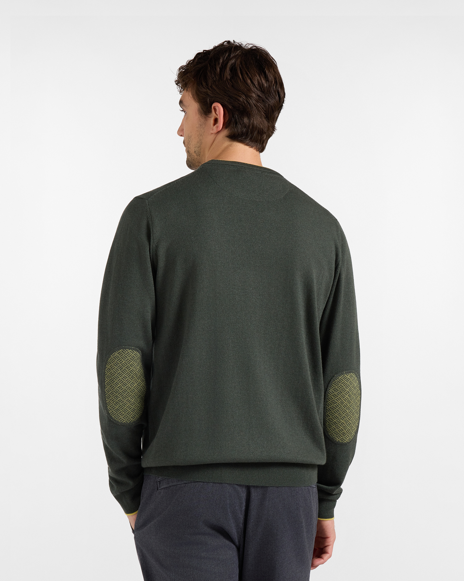 Maglia Girocollo HBJ Uomo in misto lana, VERDE, large