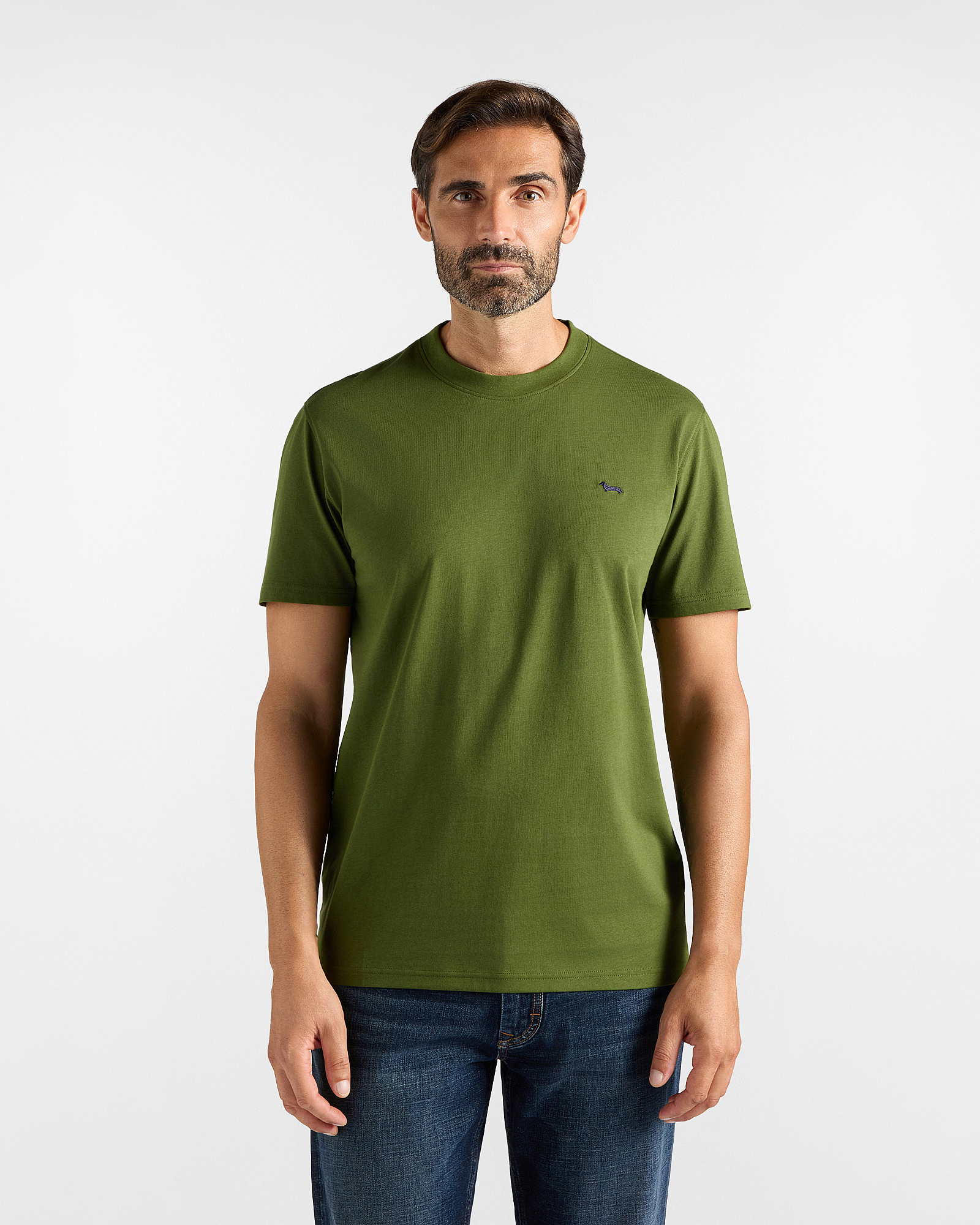 T-shirt Uomo in 100% puro cotone verde Regular Fit