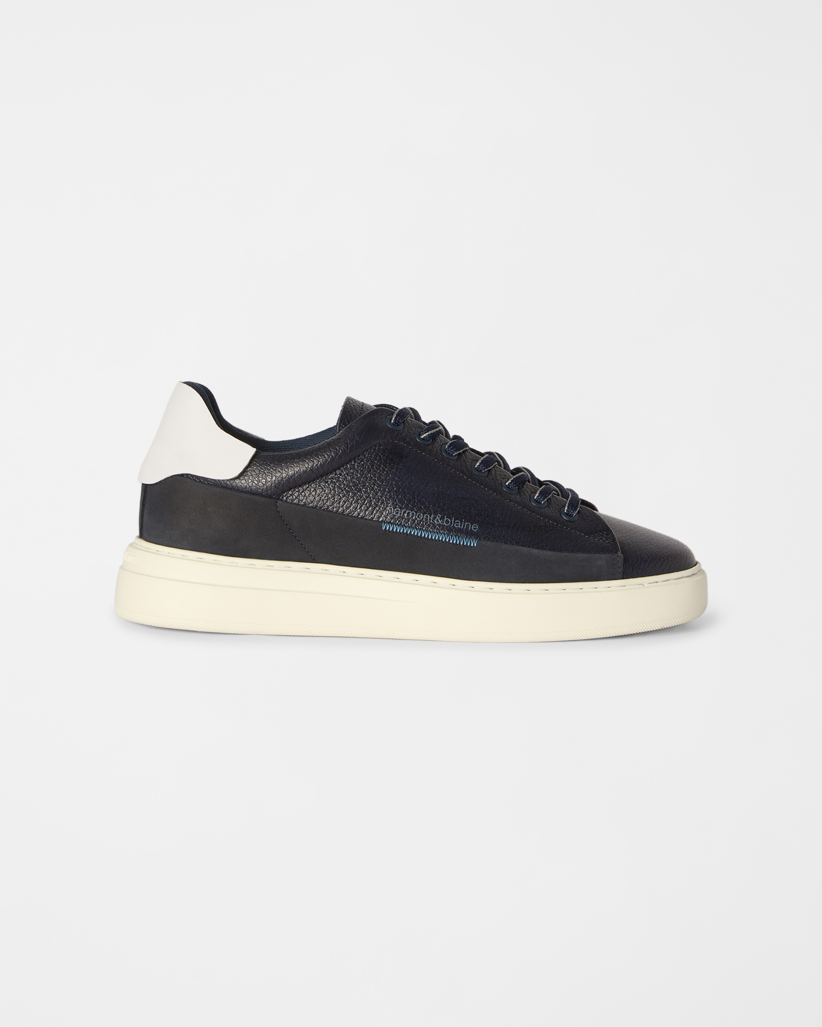 Sneaker Uomo pelle martellata e nabuk blu scuro