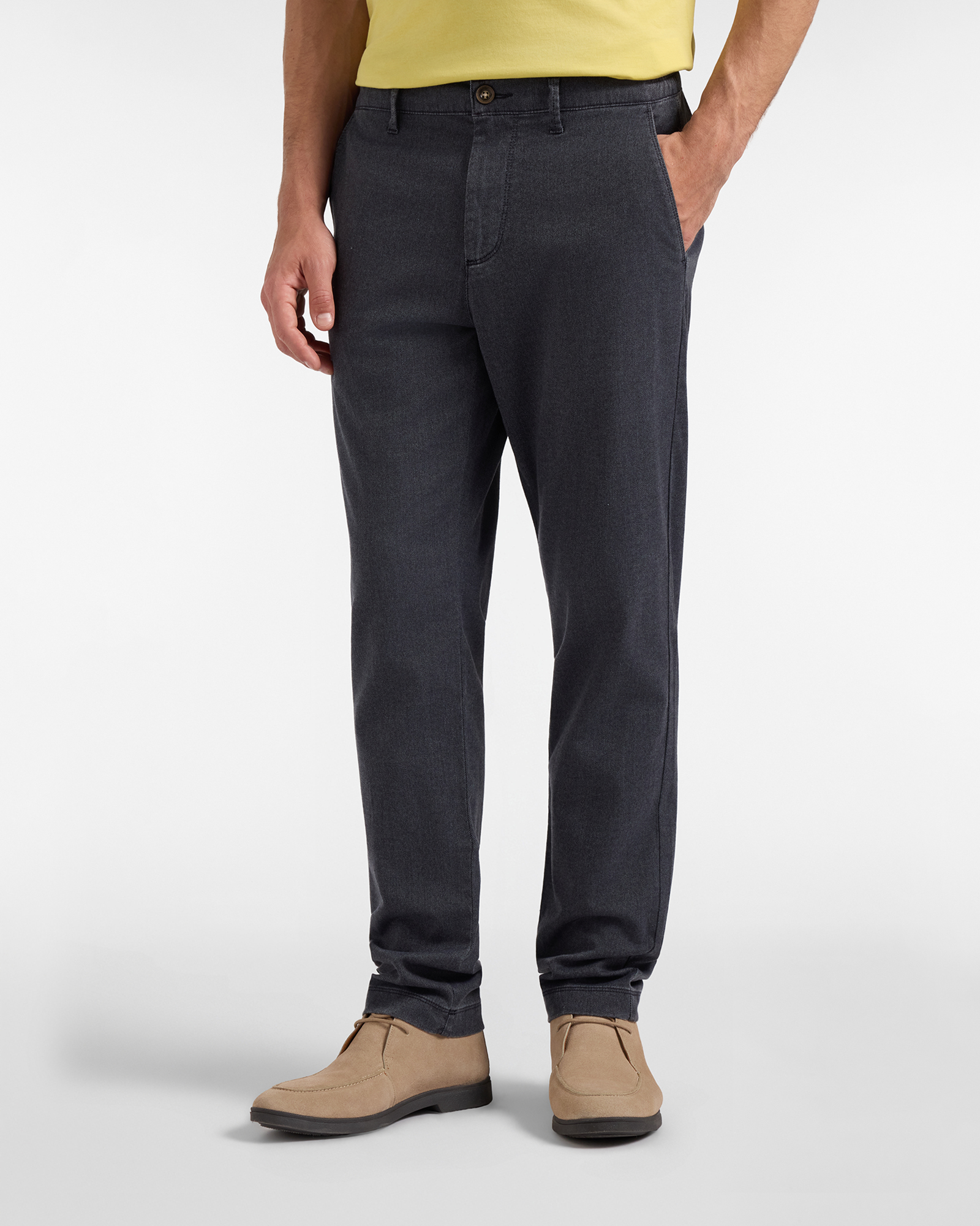 Pantalone Chino HBJ Uomo D-Fit con Elastico Laterale in Vita Blu Scuro