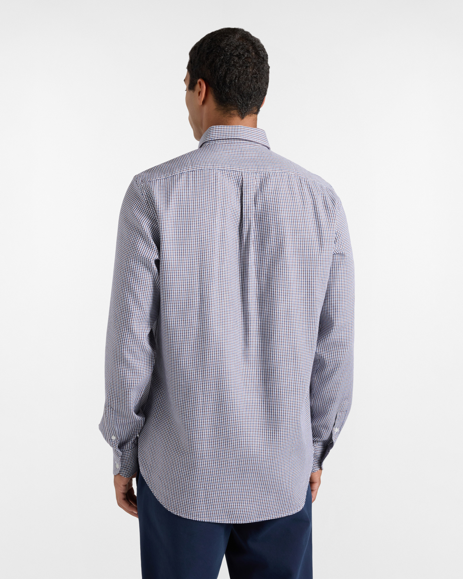 Camicia Uomo armaturato pied-de-poule Regular Fit, VIOLA SCURO, large