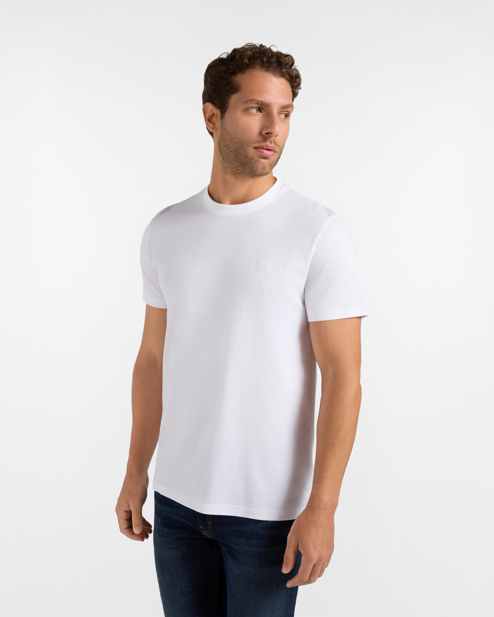 T-shirt Uomo Supima&reg; premium in 100% puro cotone bianco Regular Fit