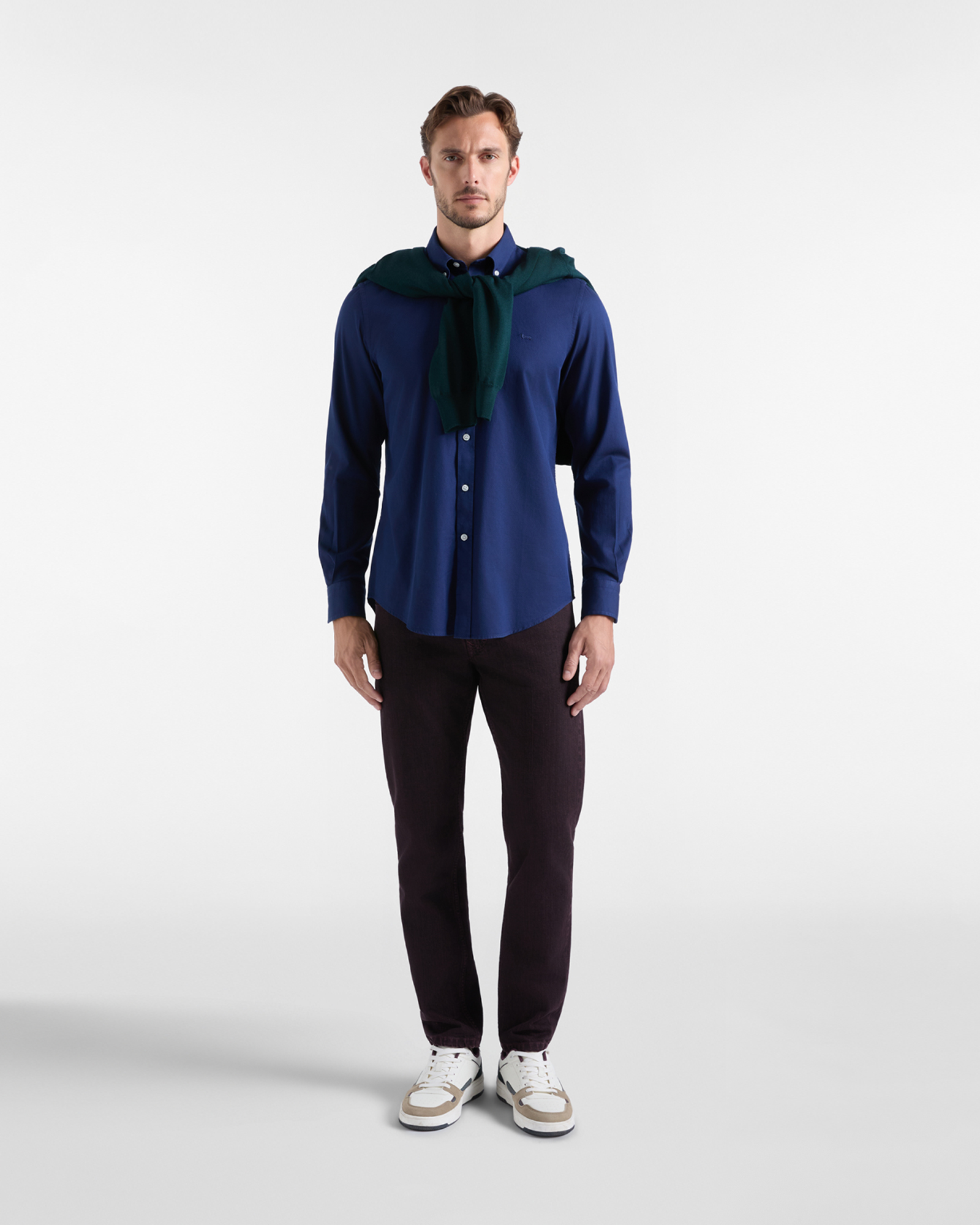 Camicia Uomo in micro jacquard Regular Fit blu sport, BLU SPORT, large