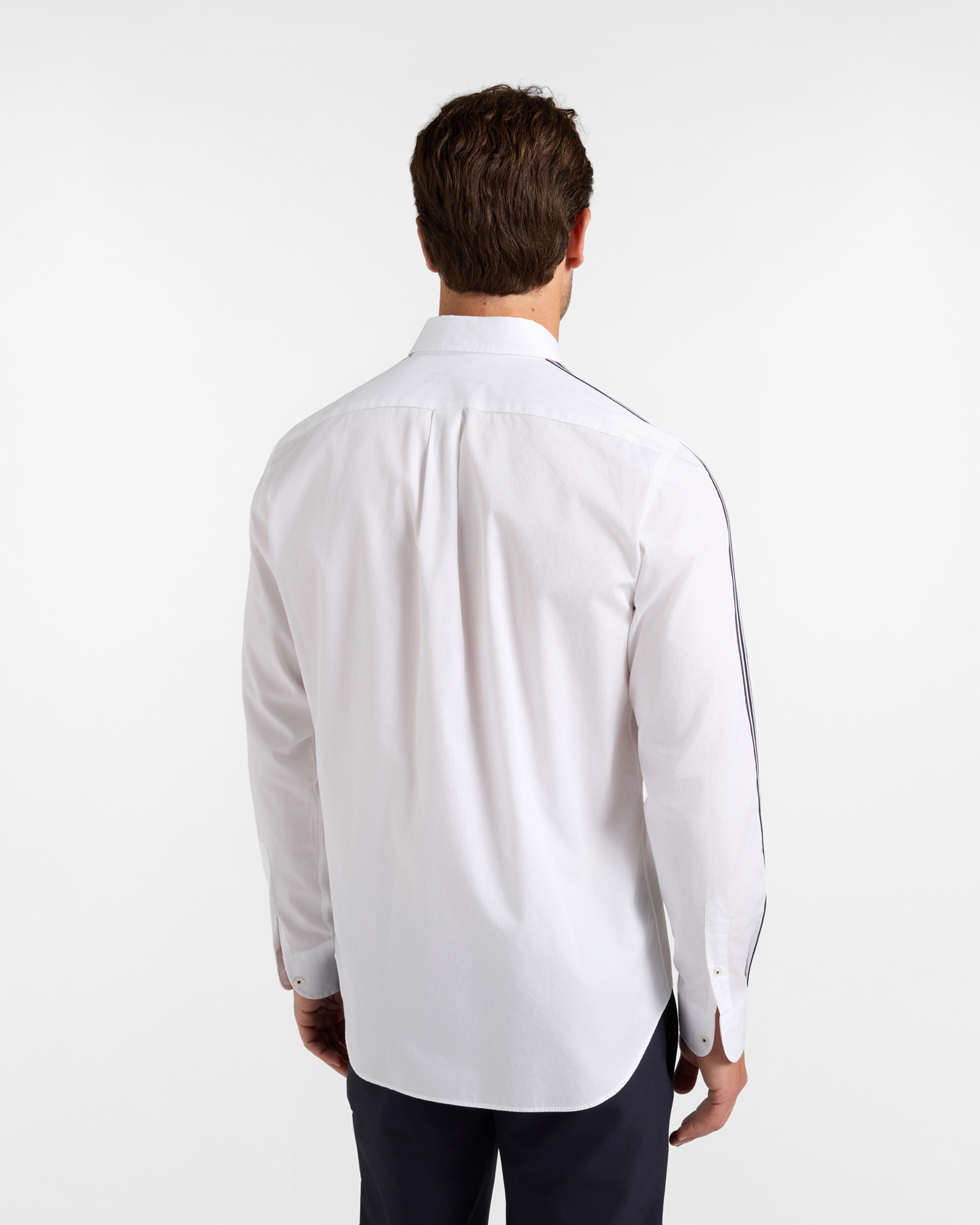 Camicia Uomo popeline peach con nastro Regular Fit, BIANCO, large
