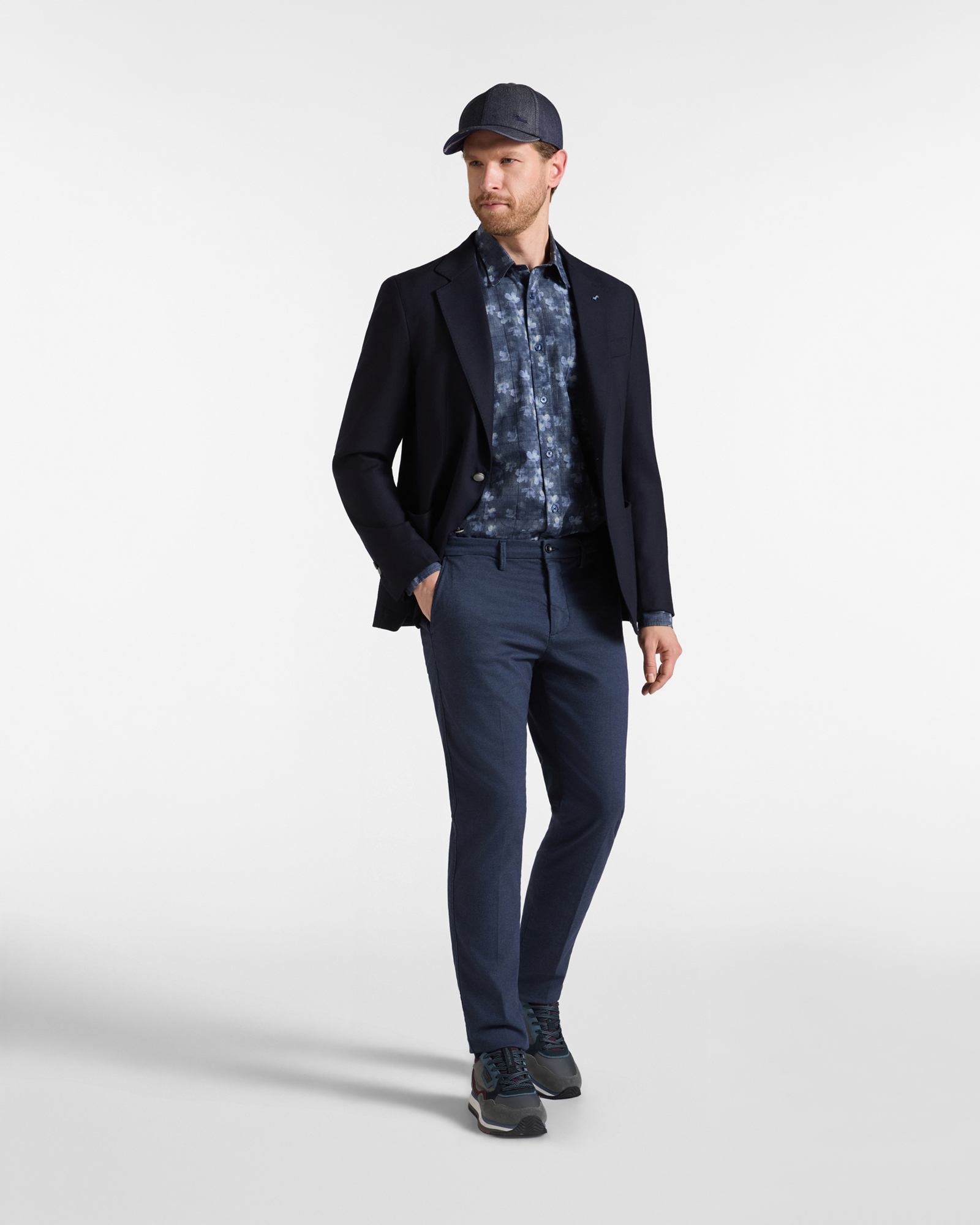 Blazer da uomo in pura lana Made in Italy, BLU NAVY, large