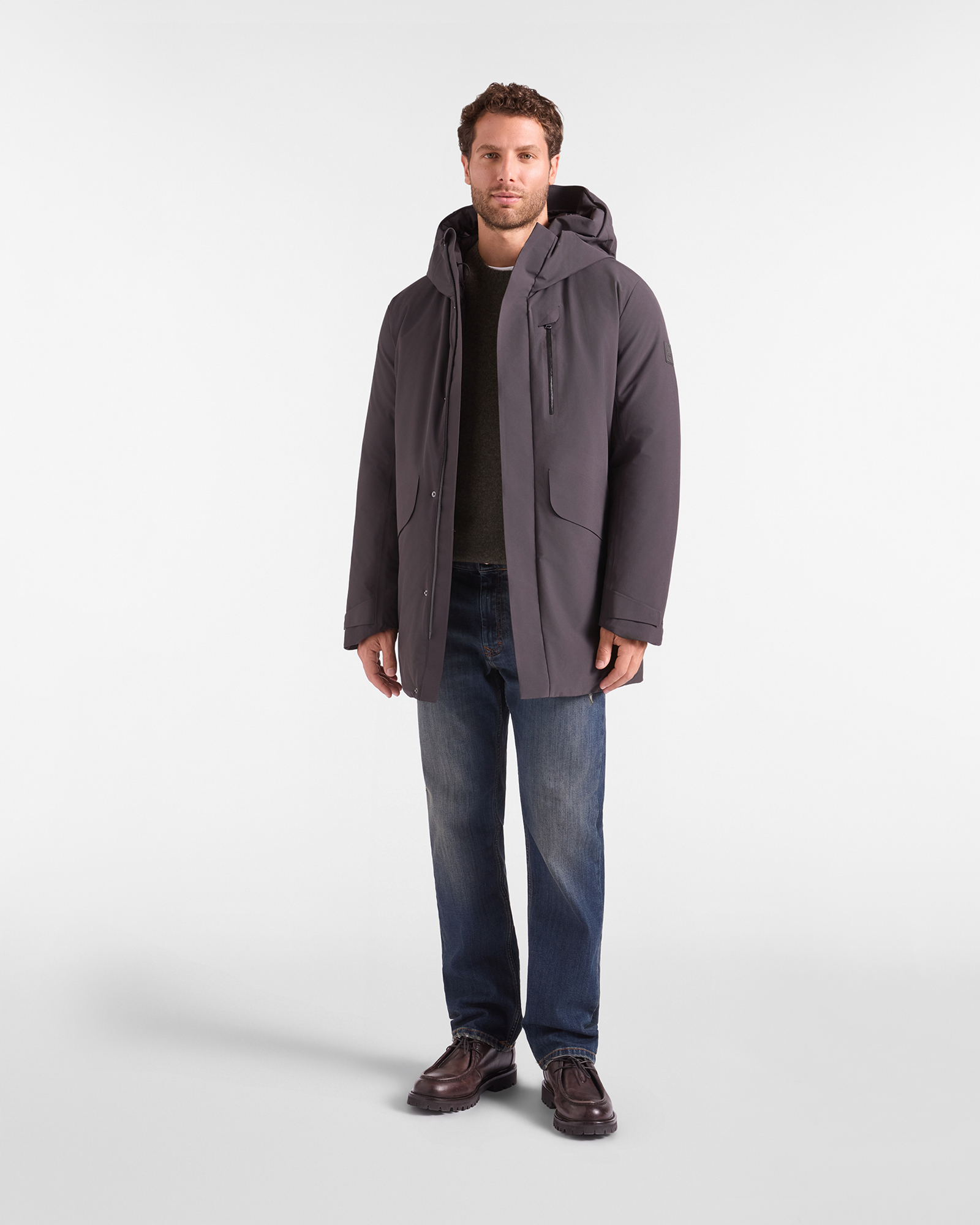 Giubbino Uomo softshell in tessuto tecnico, MARRONE SCURO, large