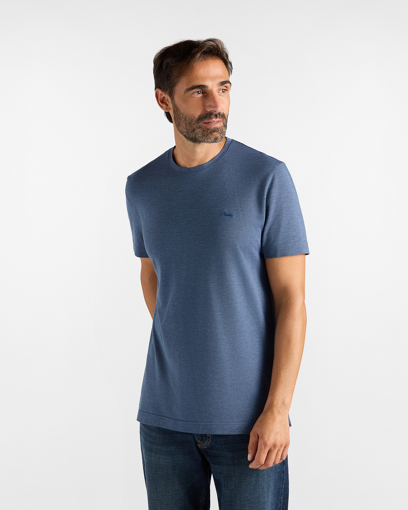 T-shirt Uomo in misto cotone e Lyocell&reg; blu Regular Fit