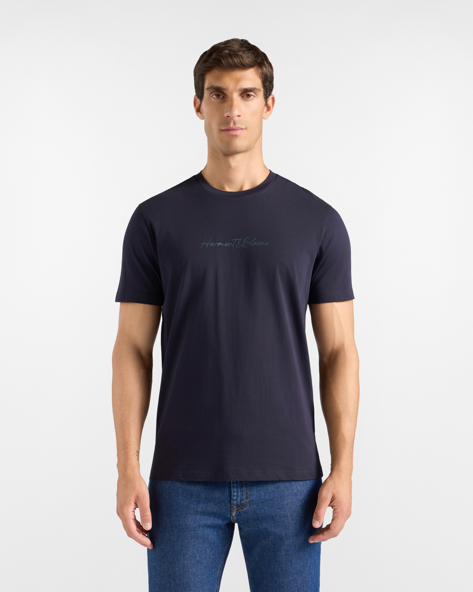 T-shirt Uomo in 100% puro cotone blu Regular Fit