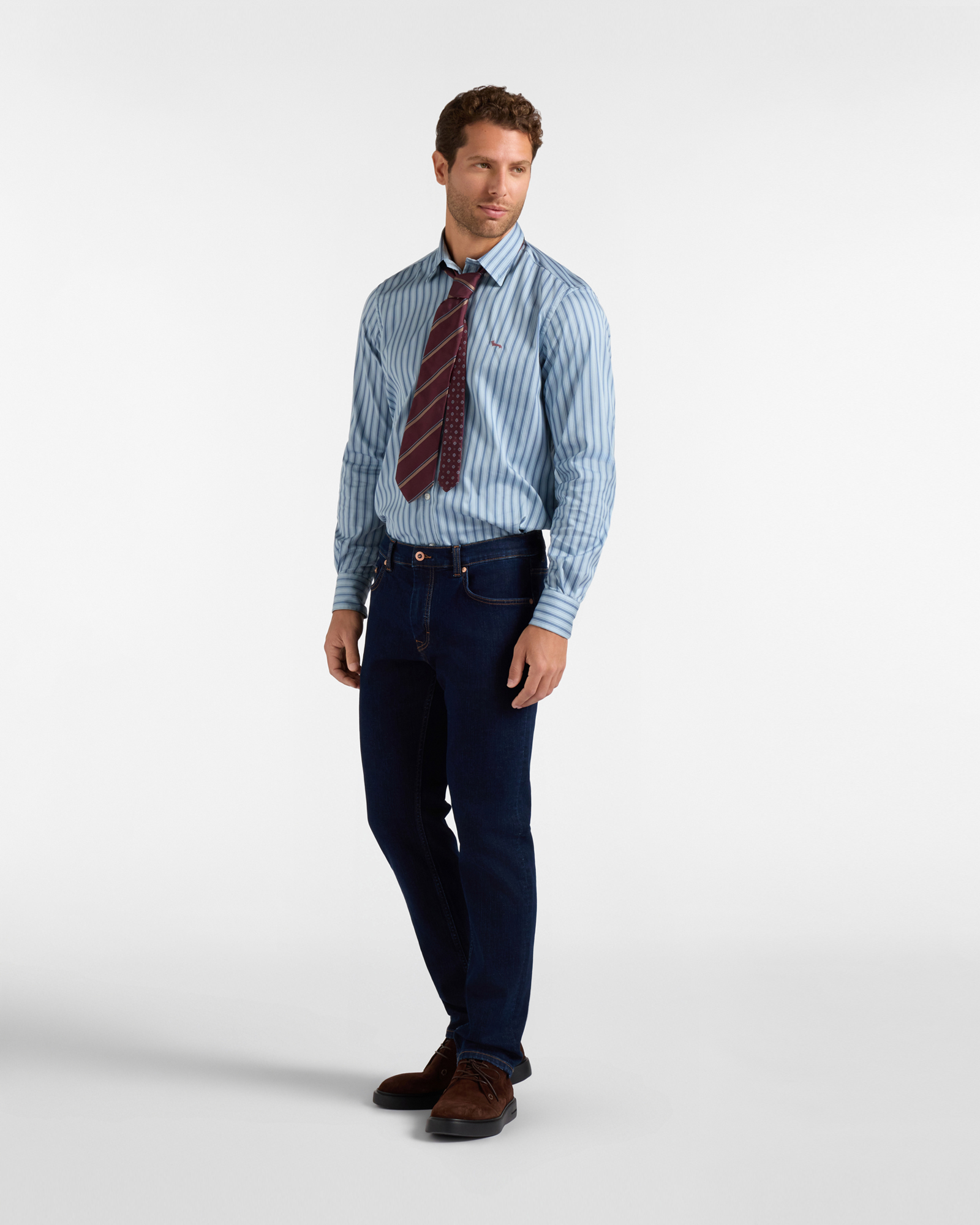 Pantalone Jeans 5 tasche Uomo in denim Narrow Fit, BLU DENIM, large