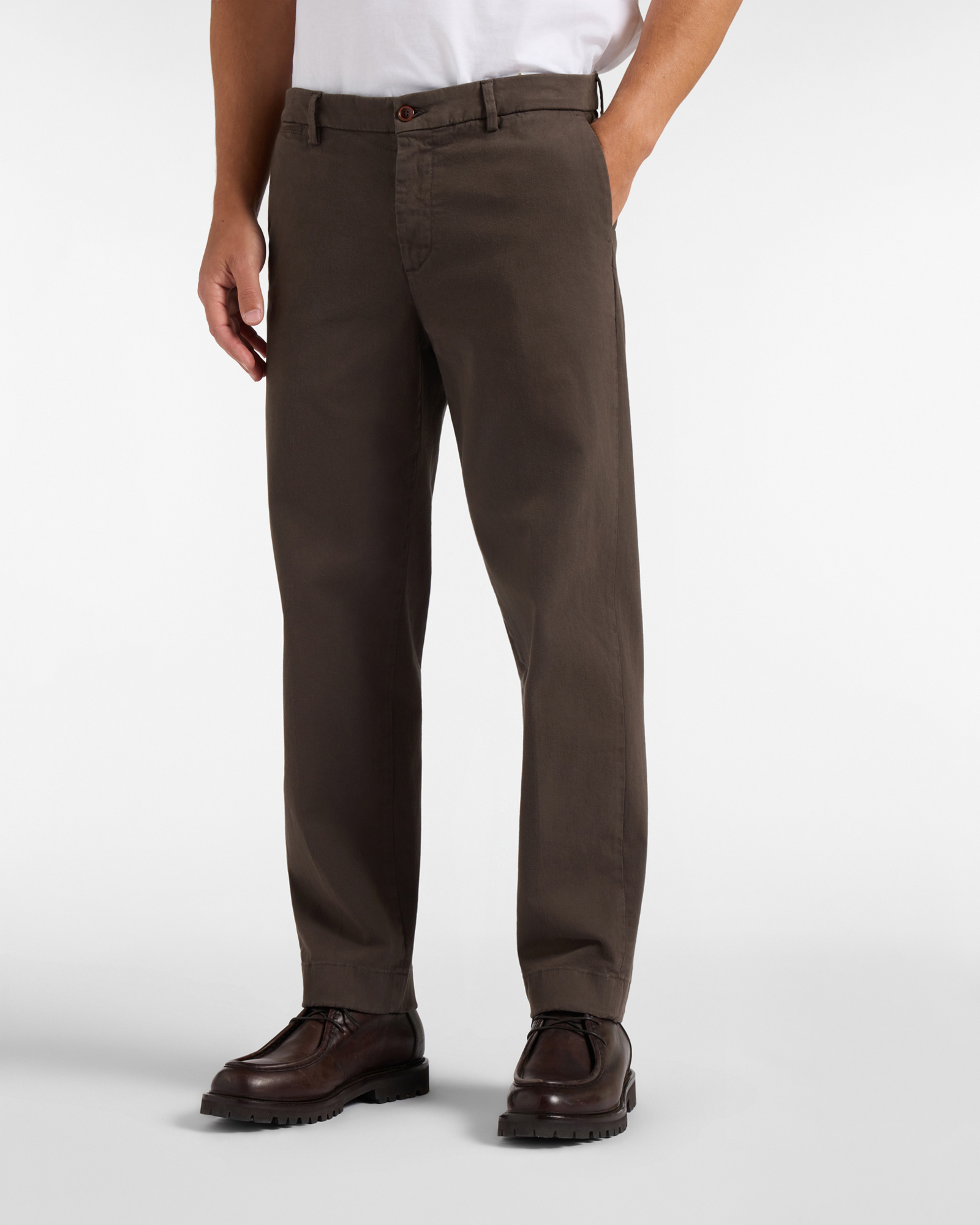 Pantalone Chino Uomo Loose marrone scuro