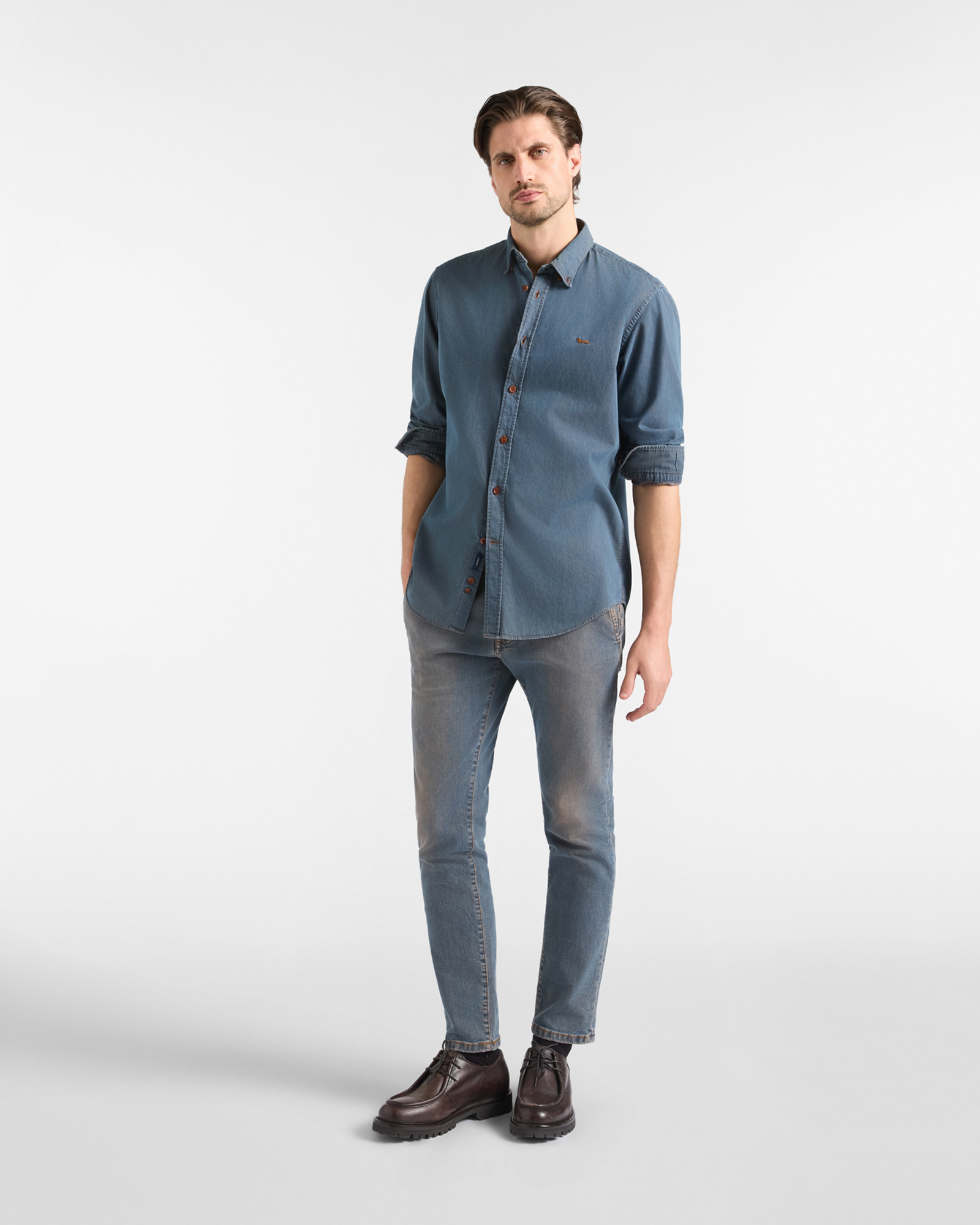Camicia Denim Uomo EarthDye Regular Fit blu, BLU DENIM, large