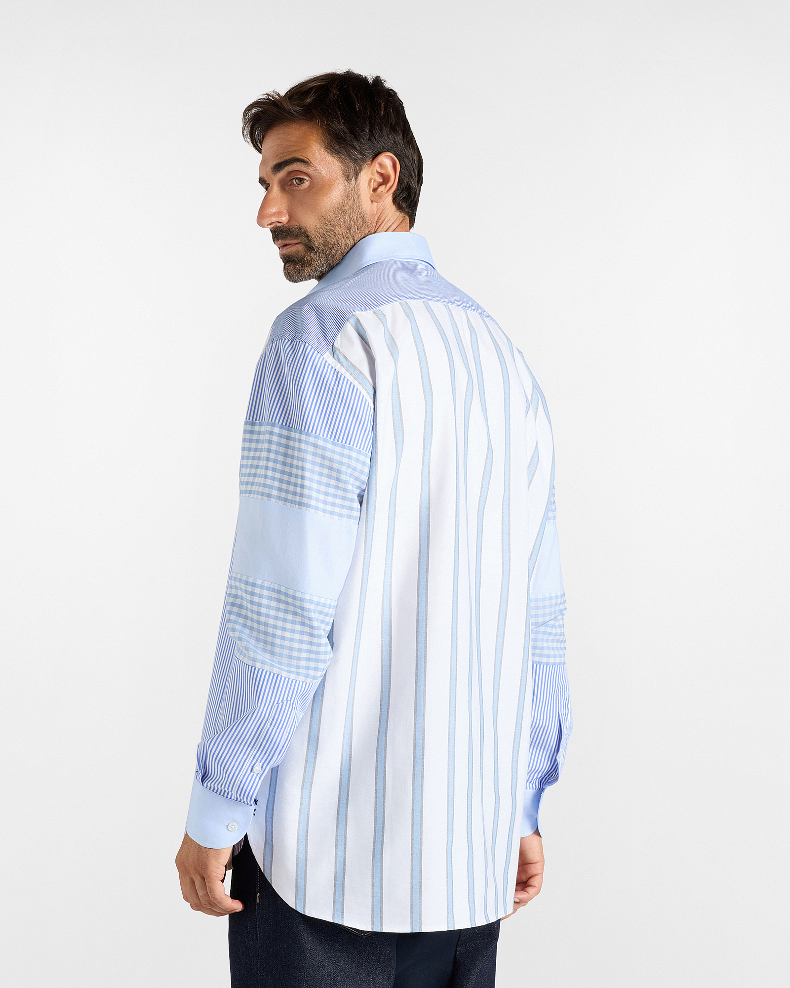 Camicia Uomo Re-Worked in Puro Cotone Capsule Re-Loved Made in Italy, CELESTE, large