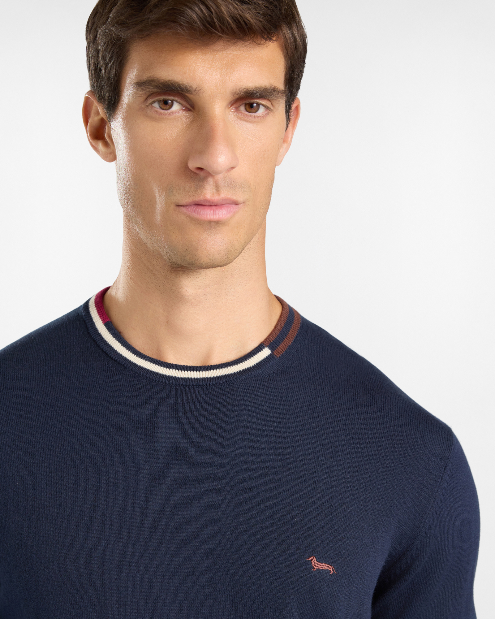 Maglia Uomo in misto lana e cotone Regular Fit, BLU NAVY, large