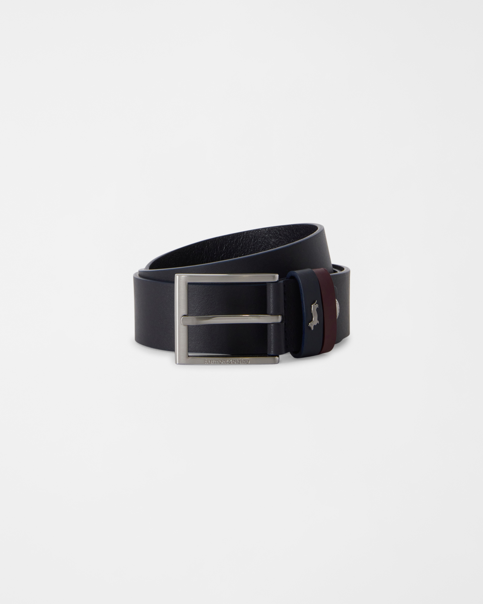 Cintura Uomo intrecciata in misto cotone e pelle blu