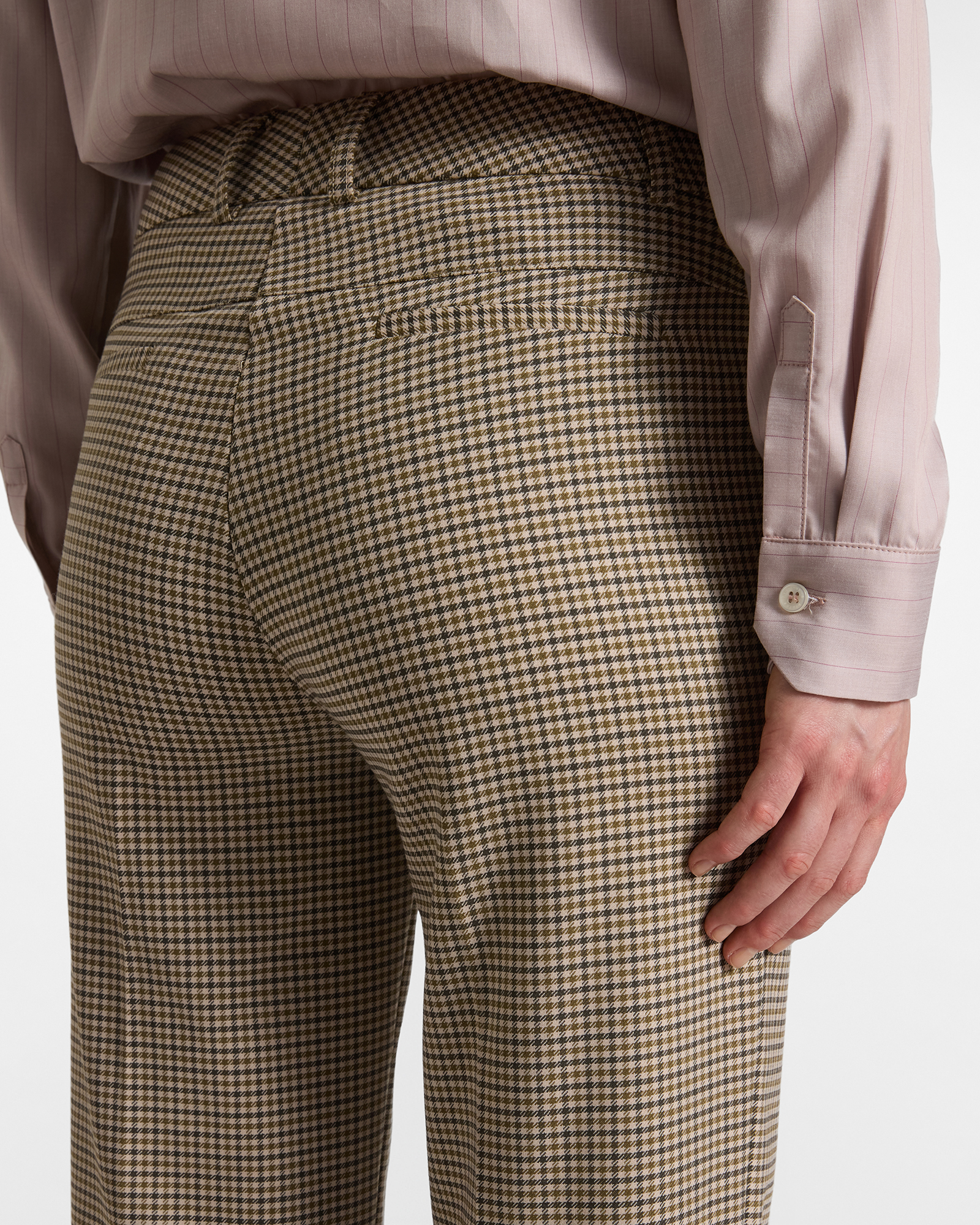 Pantalone Chino Donna in misto lana verde, VERDE, large