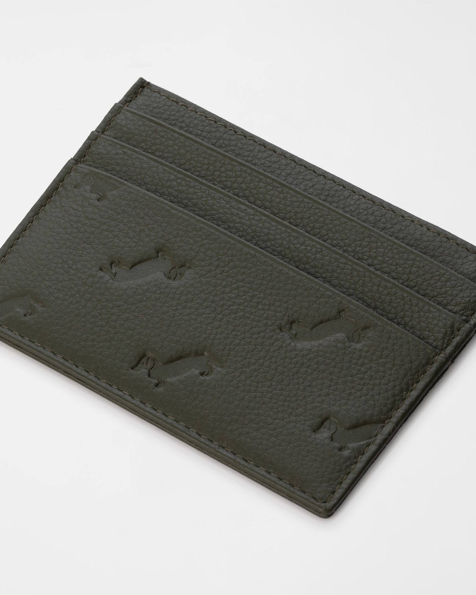 Portacarte Uomo in Vera Pelle con Bassotto all over, MARRONE, large