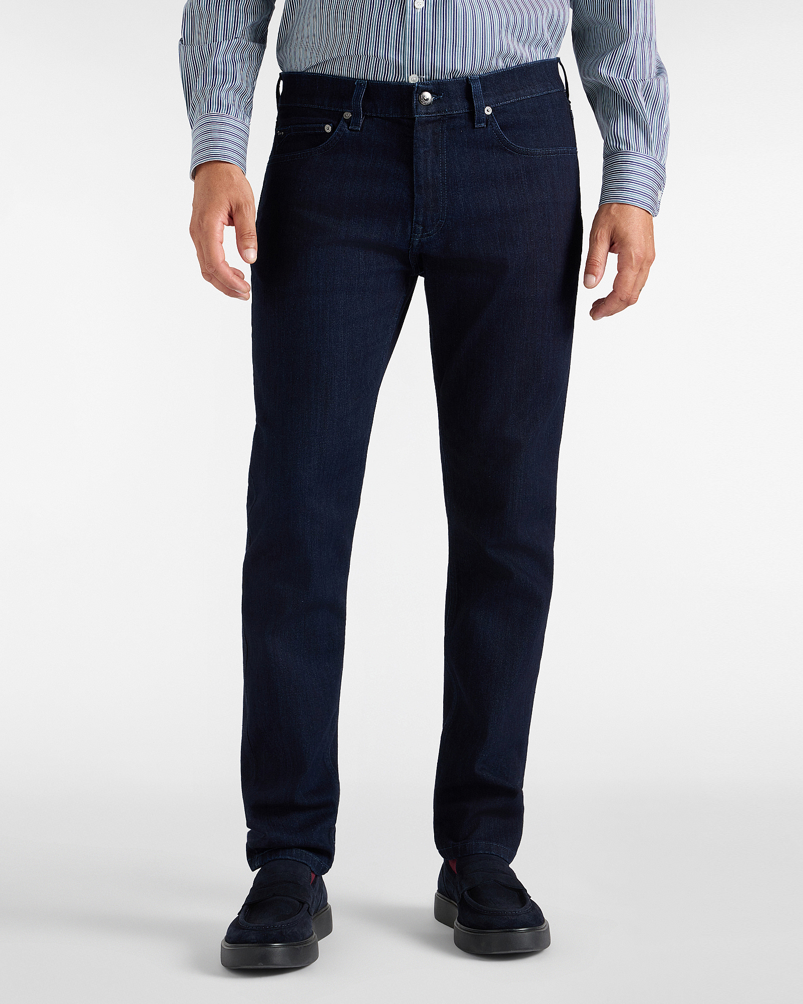 Denim 5 Tasche Narrow Uomo in denim blu scuro