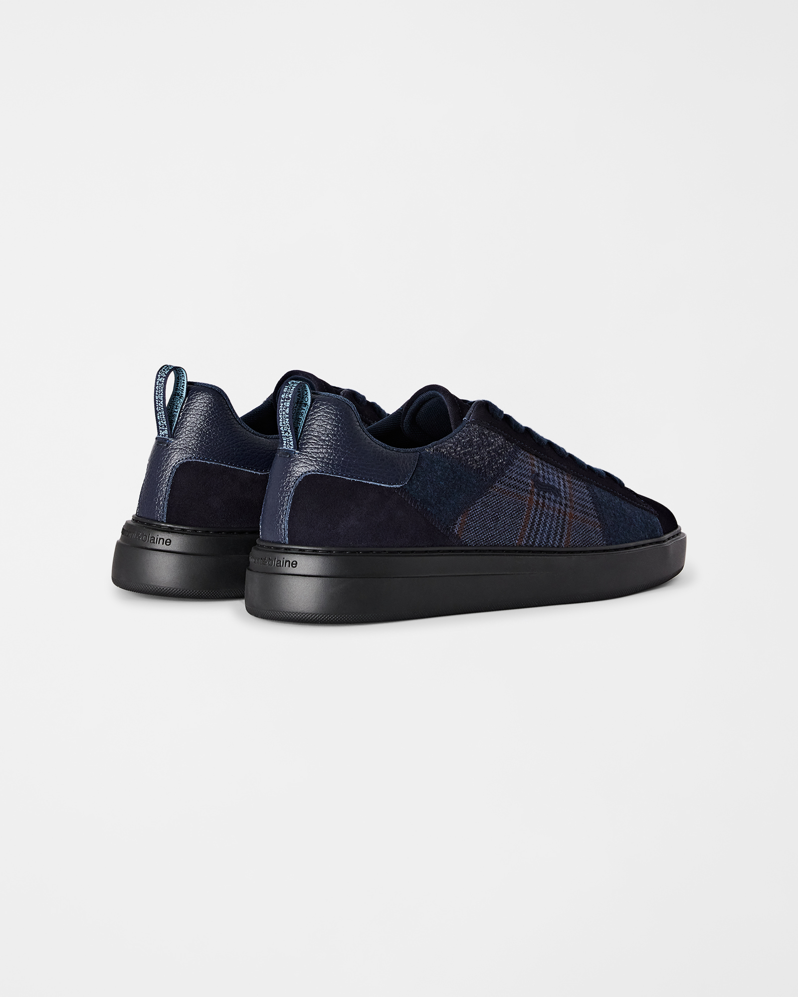 Sneaker Uomo in camoscio e patchwork di tessuti, BLU - BLU, large