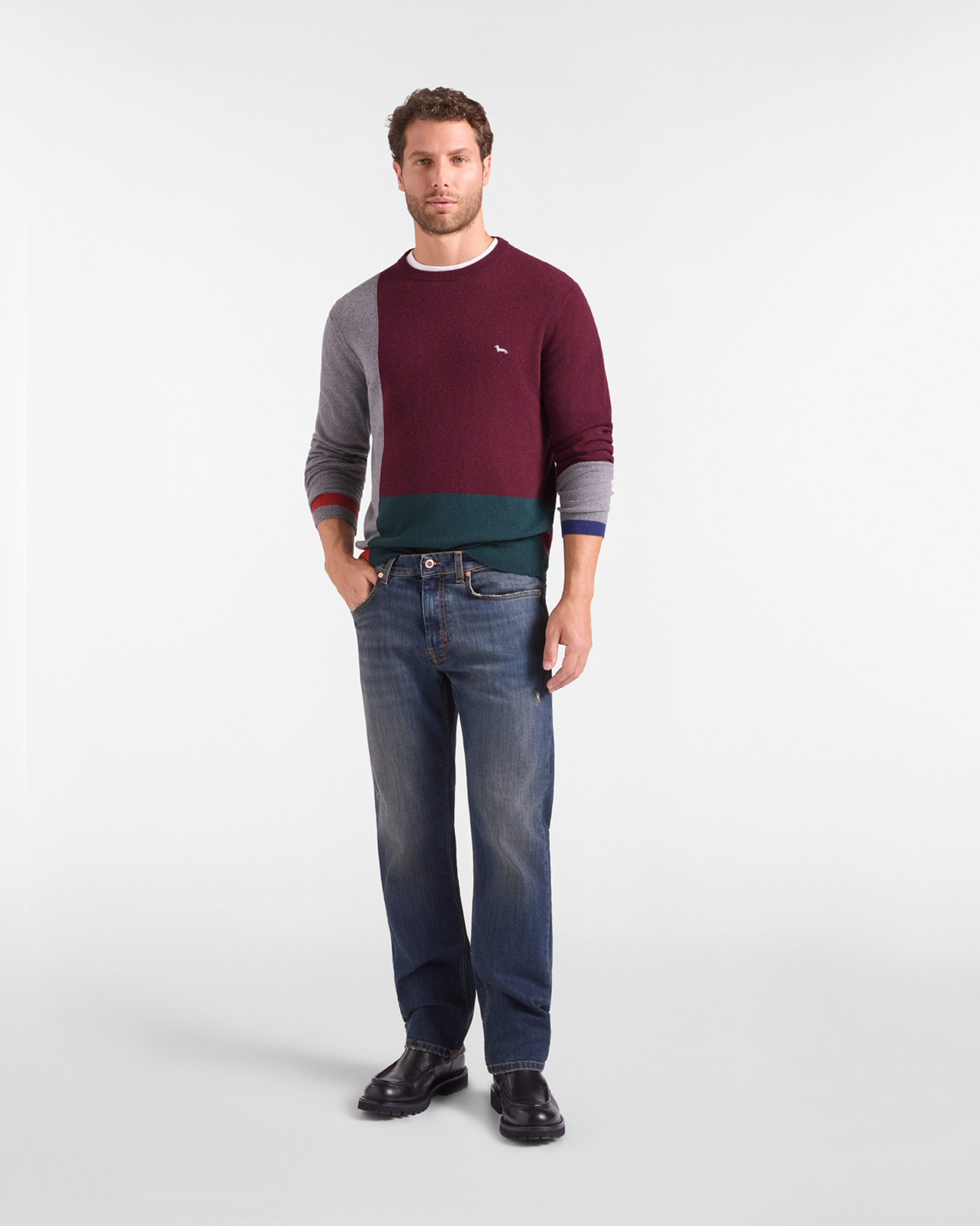 Maglia Uomo in misto lana e cashmere Regular Fit, VIOLA SCURO, large