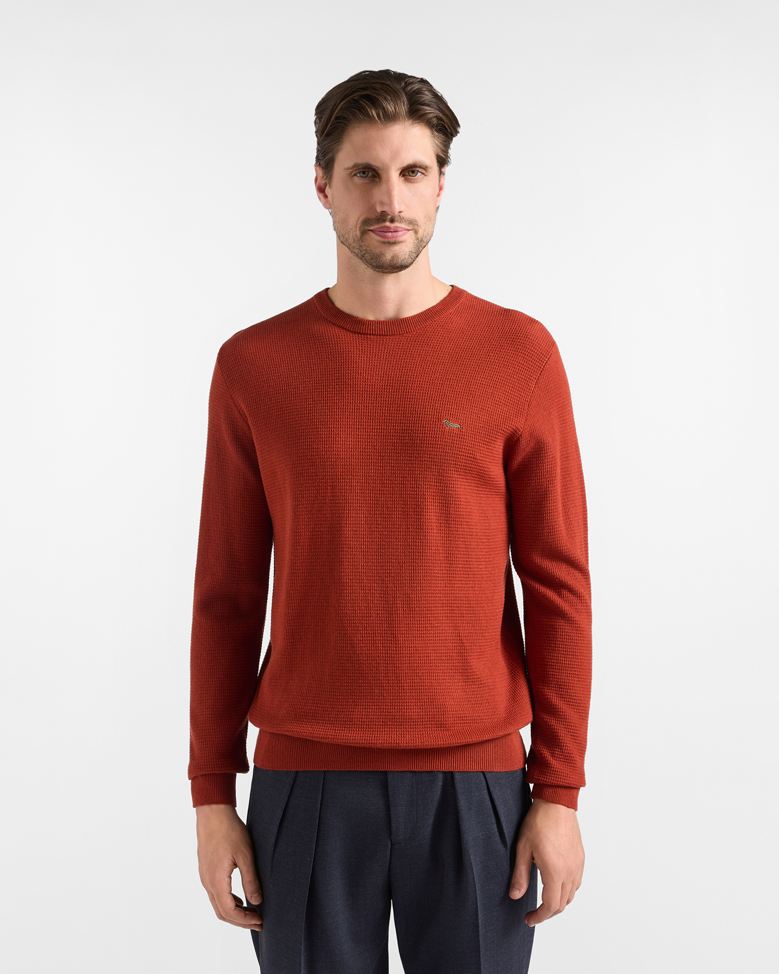 Maglia Uomo in misto lana e cotone rosso Regular Fit