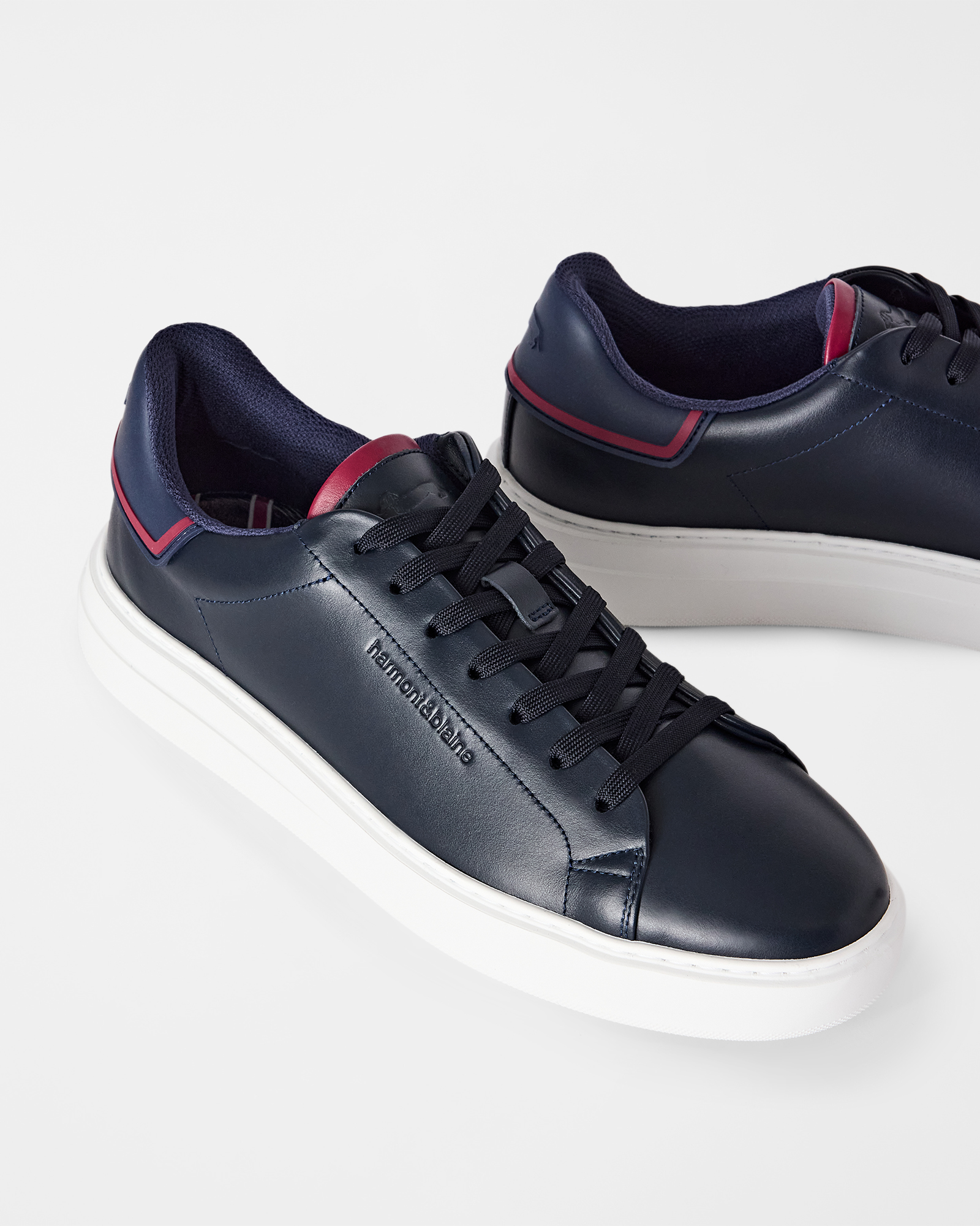 Sneaker Uomo in vera pelle liscia, BLU - BLU, large