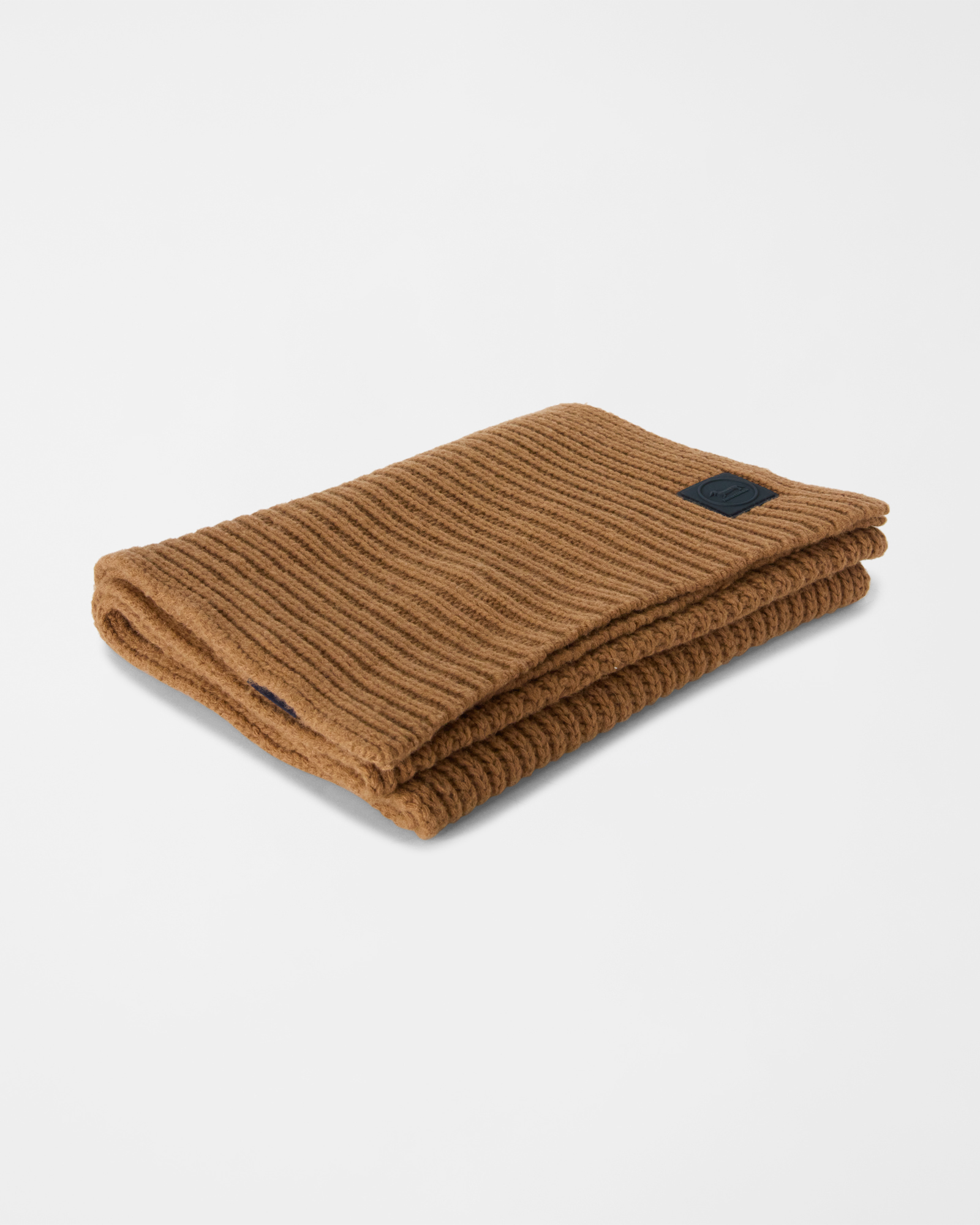 Sciarpa Uomo in misto lana e cashmere con patch signature, MARRONE CHIARO, large