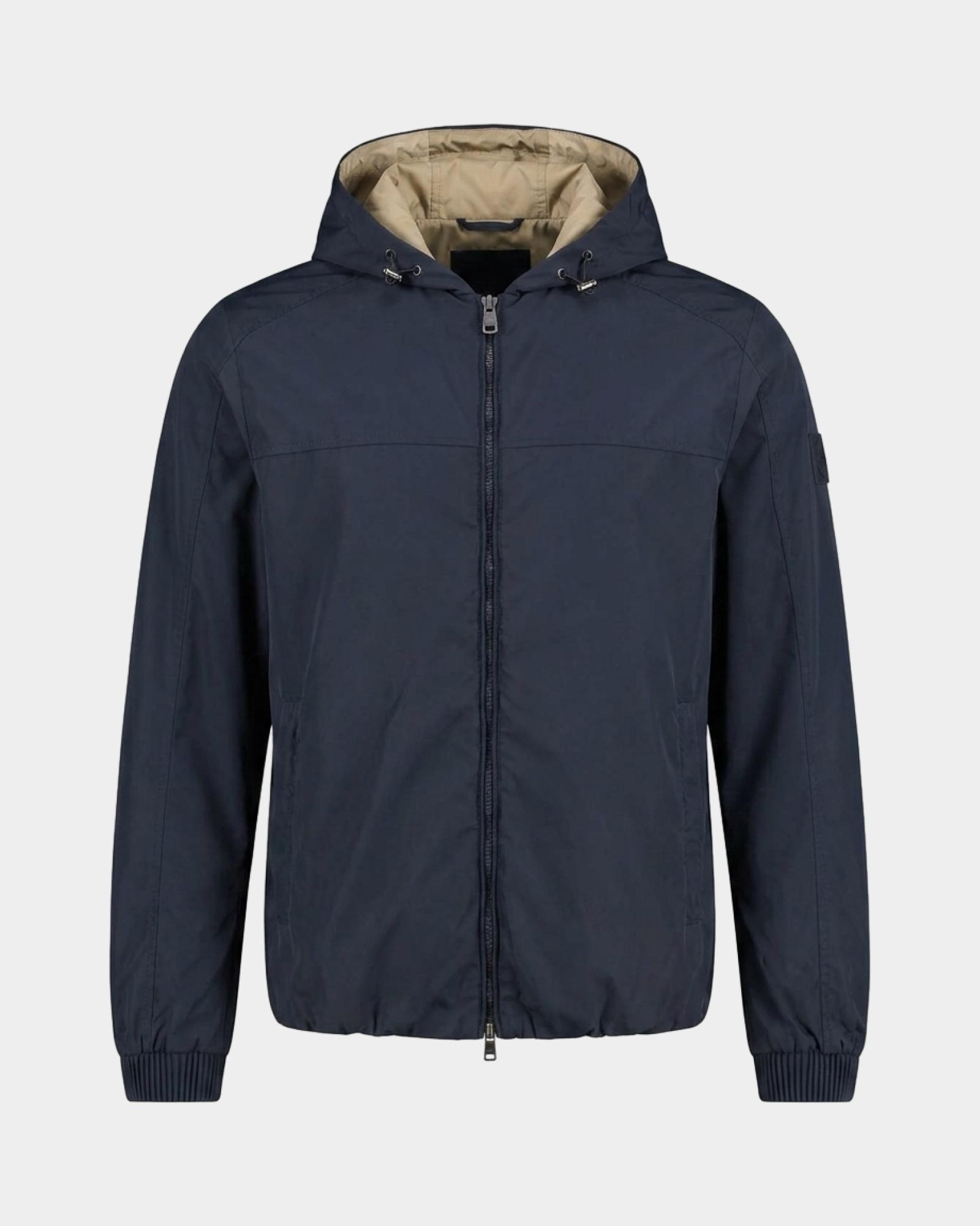 Giubbino da uomo in nylon con doppia chiusura, BLU NAVY, large
