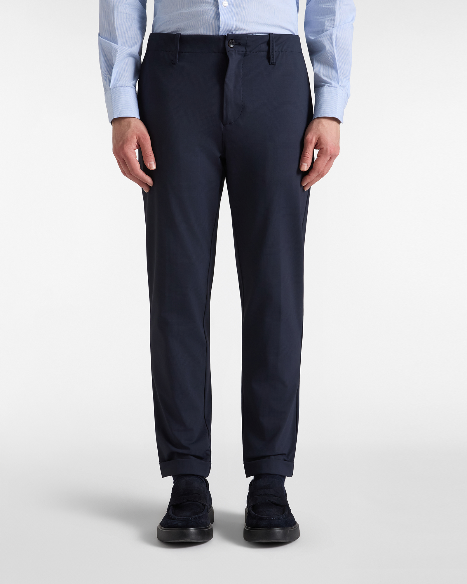 Pantalone Chino Uomo in nylon stretch blu D-Fit