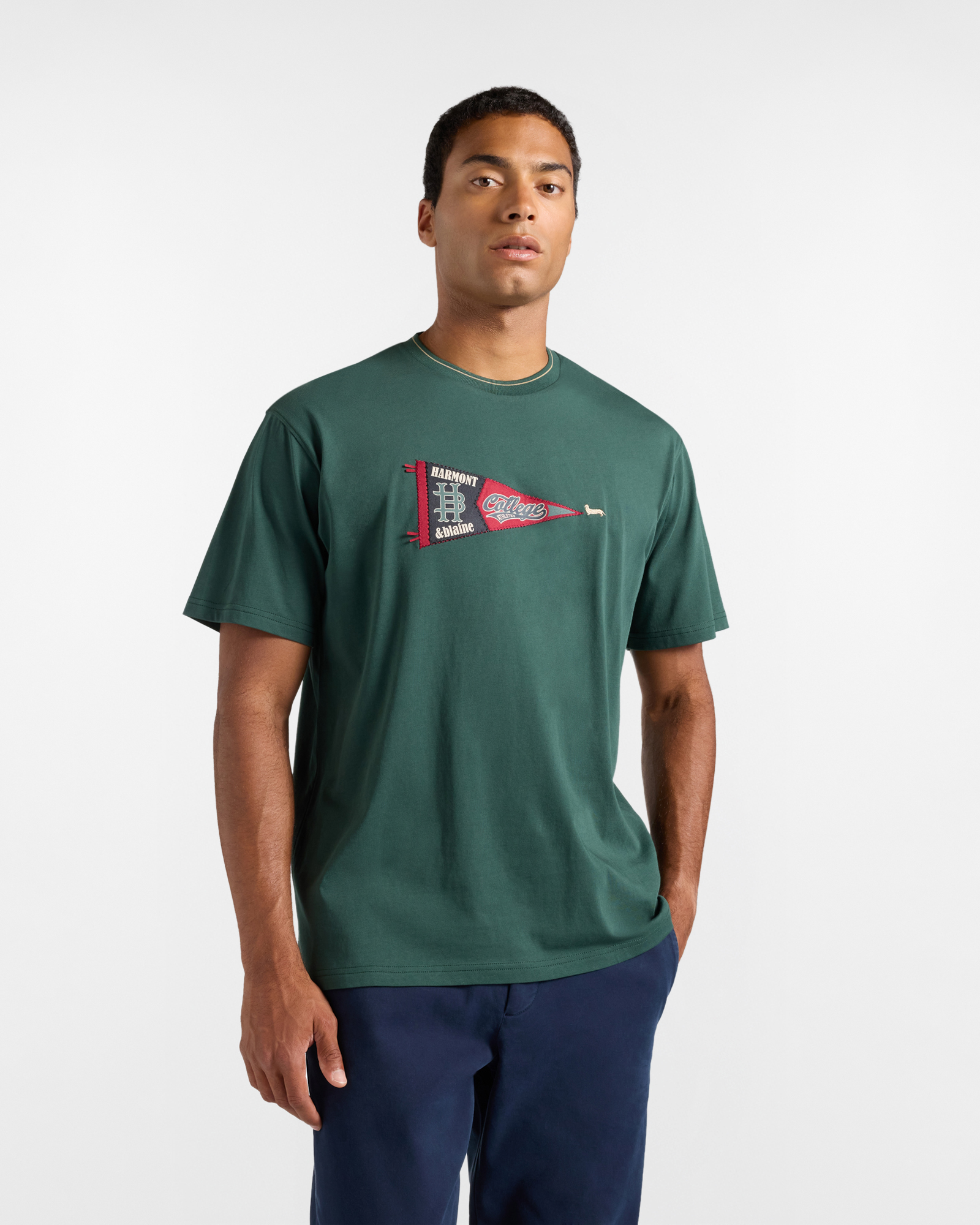T-shirt Uomo in 100% puro cotone verde Relaxed Fit