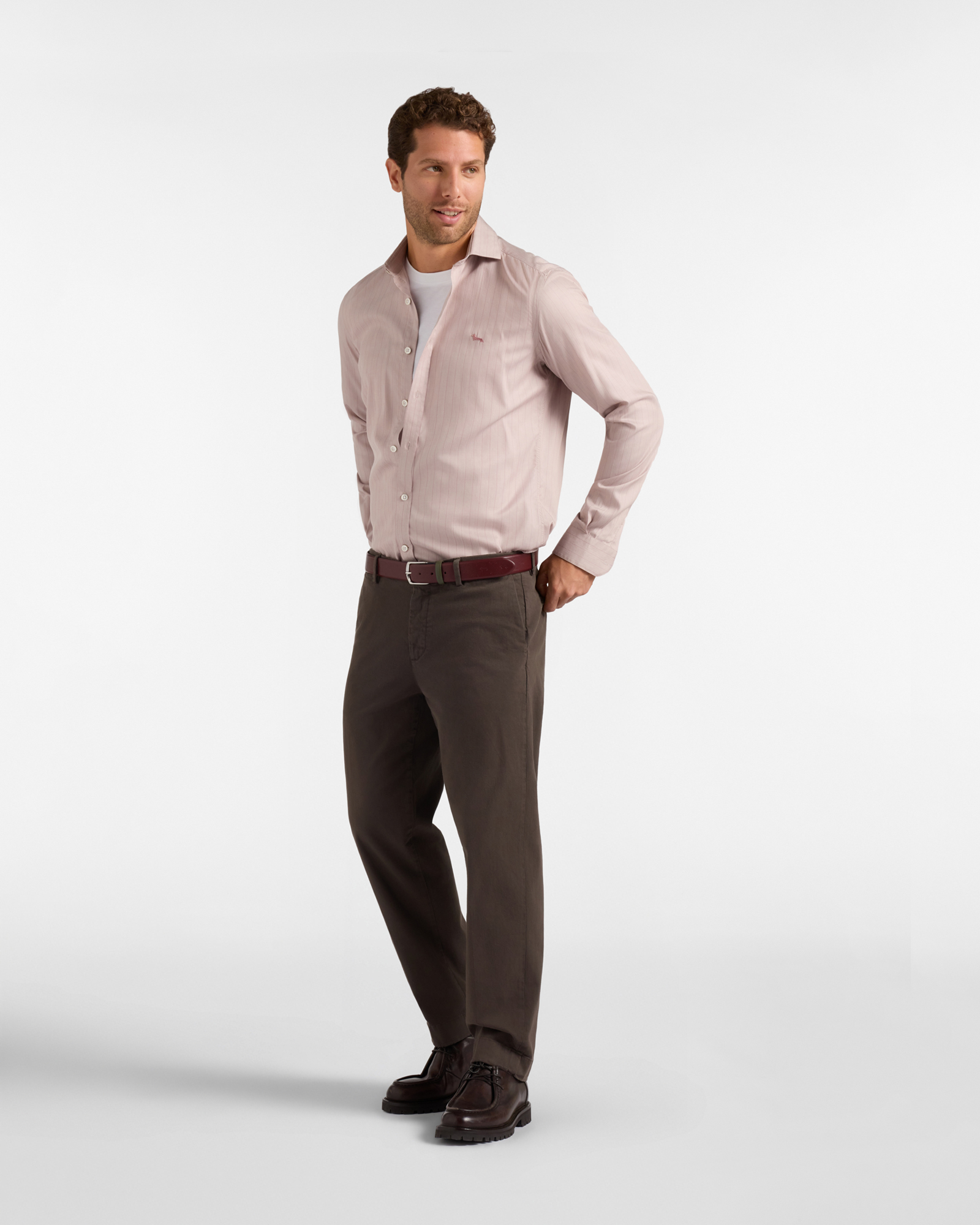 Pantalone Chino Uomo Loose, MARRONE SCURO, large