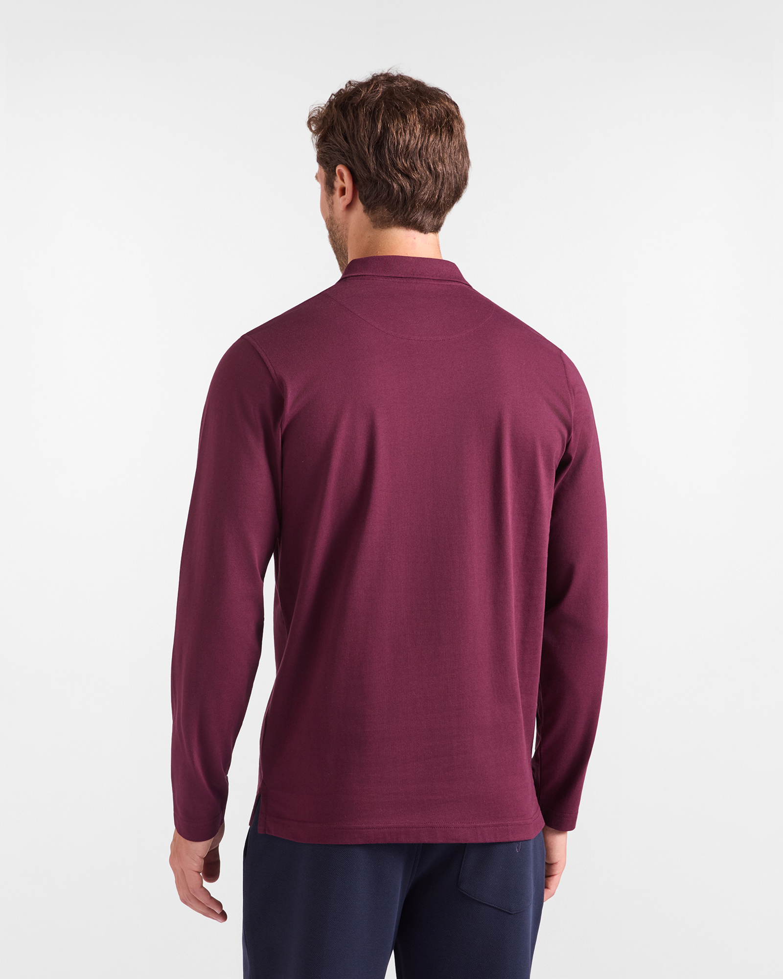 Polo HBJ Uomo in Jersey di Puro Cotone, PRUGNA, large