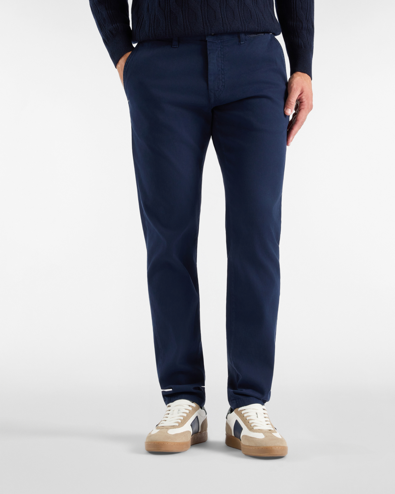 Pantalone 5 tasche Uomo Colorfive in cotone stretch blu Narrow Fit Made in Italy