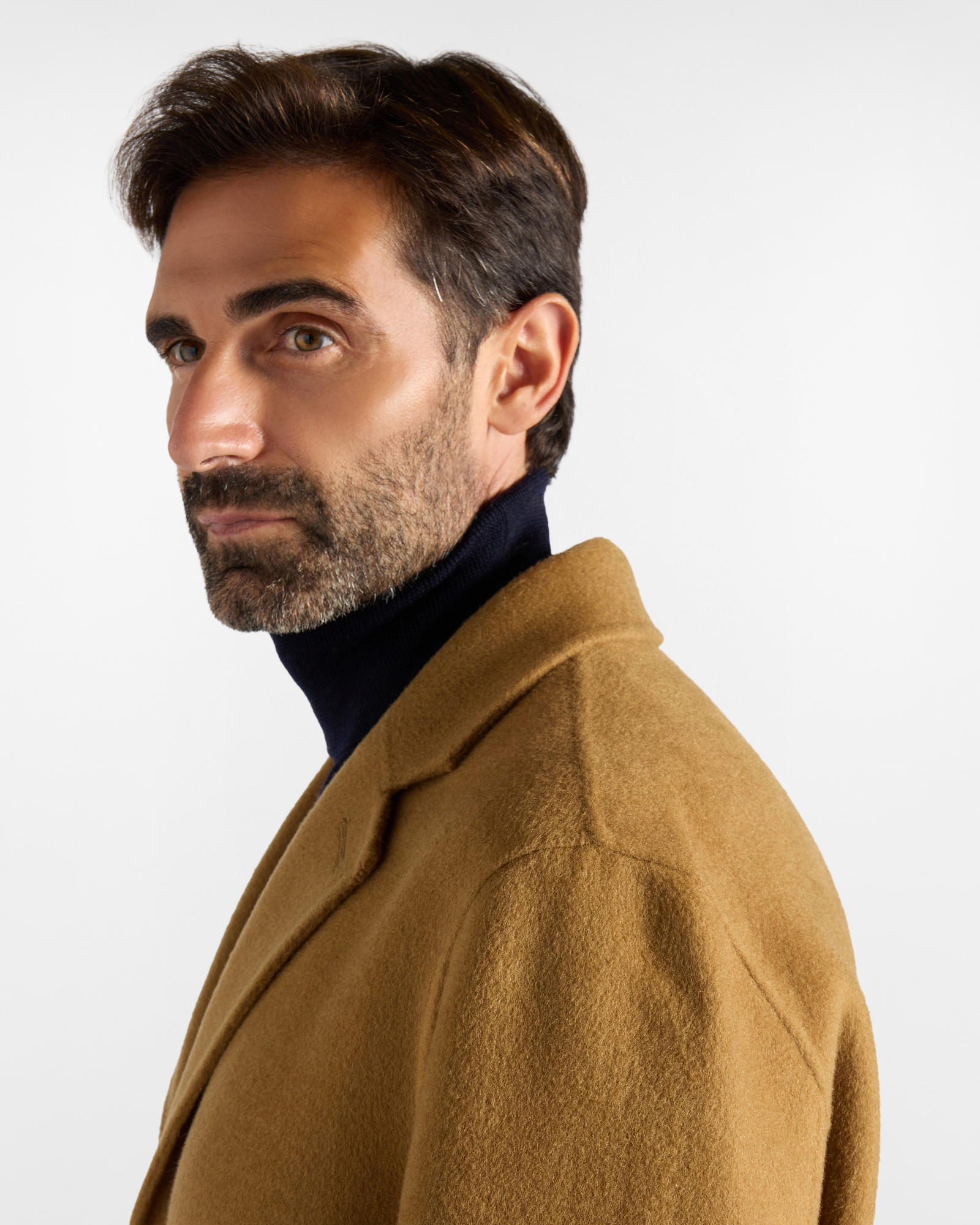 Cappotto da uomo monopetto in pura lana, MARRONE CHIARO, large