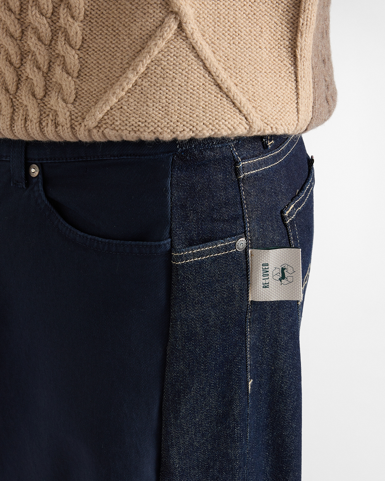 Pantalone Uomo in cotone stretch Capsule Re-Loved Made in Italy, BLU NAVY, large