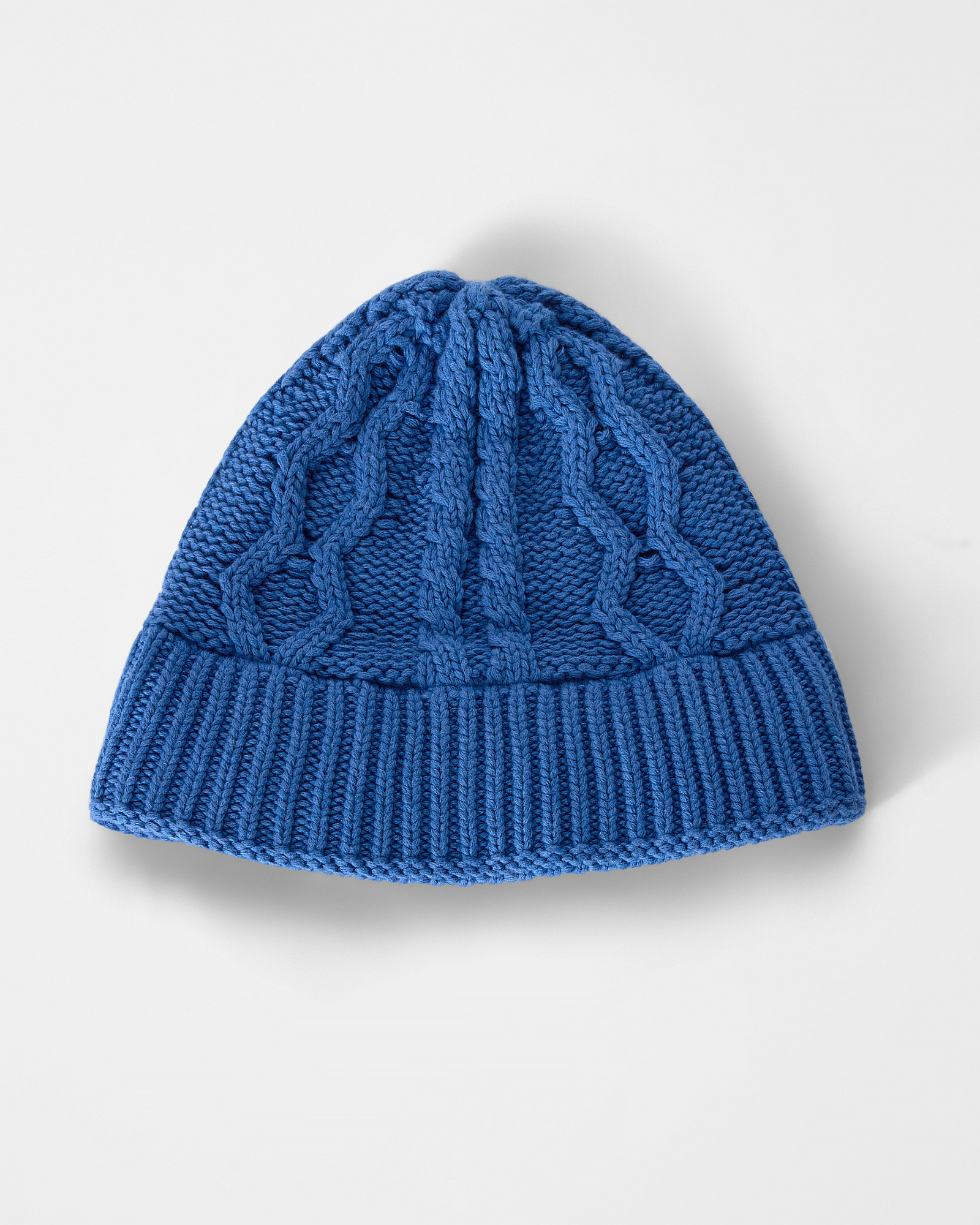 Beanie Uomo Aran a Trecce in Misto Lana Capsule Re-Loved Made in Italy, BLUETTE, large