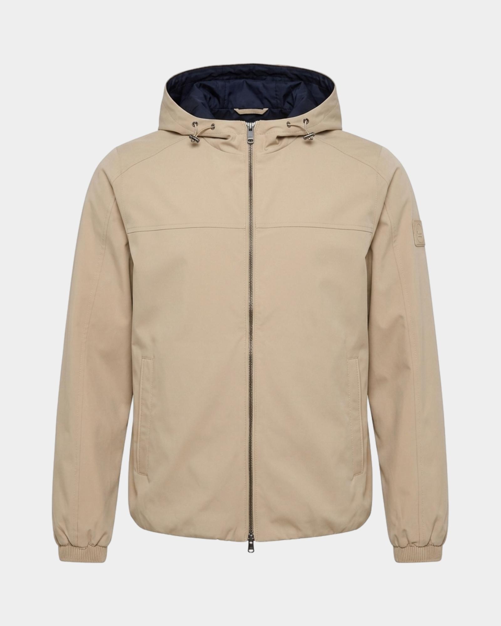 Giubbino da uomo in nylon con doppia chiusura, BEIGE, large