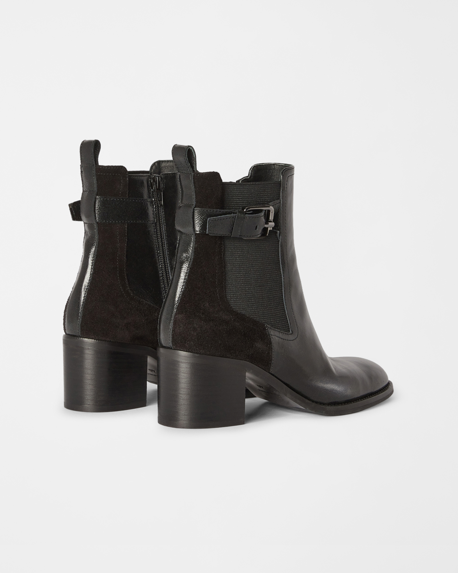 Scarpa Donna tronchetto in pelle, NERO, large