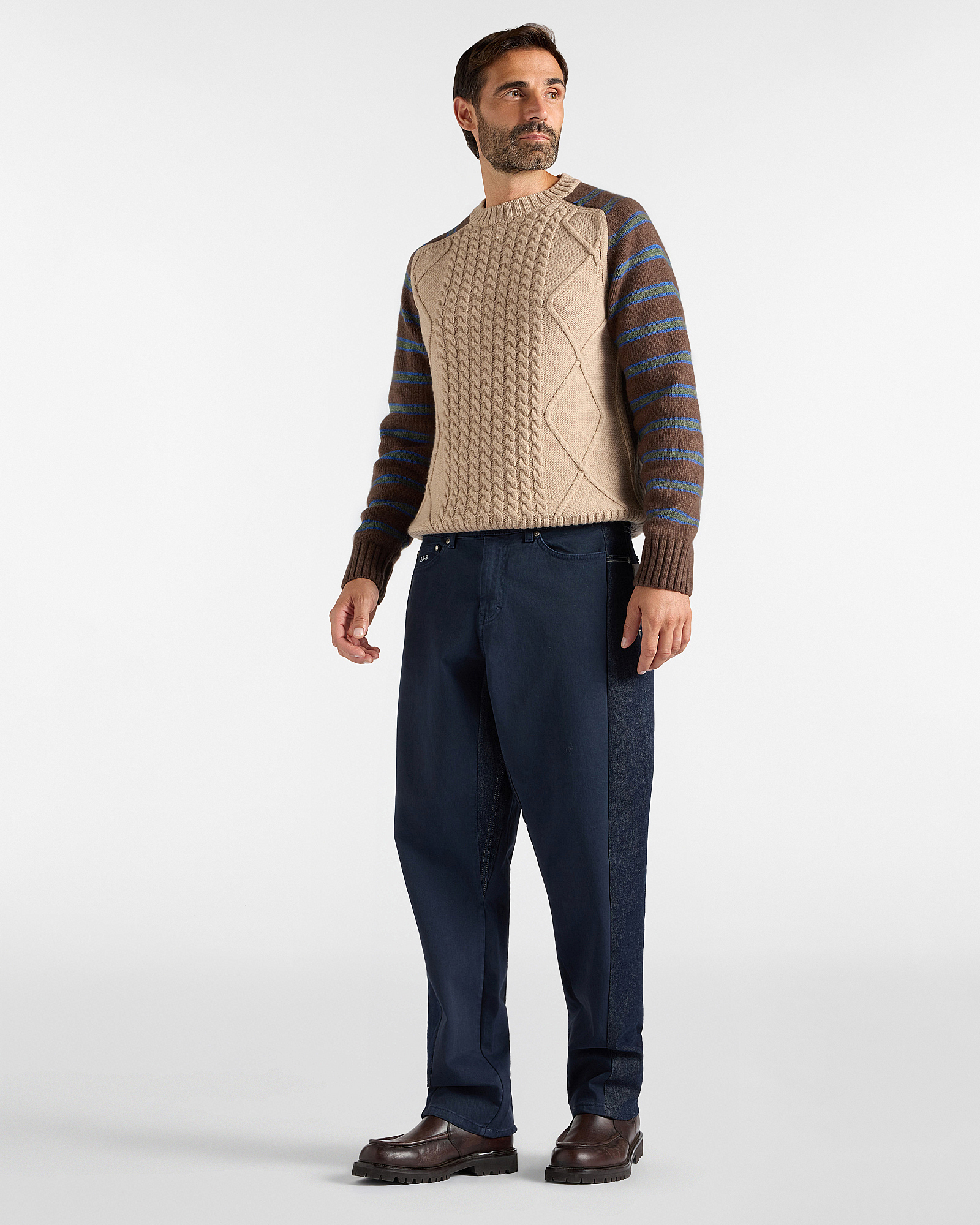Pantalone Uomo in cotone stretch Capsule Re-Loved Made in Italy, BLU NAVY, large