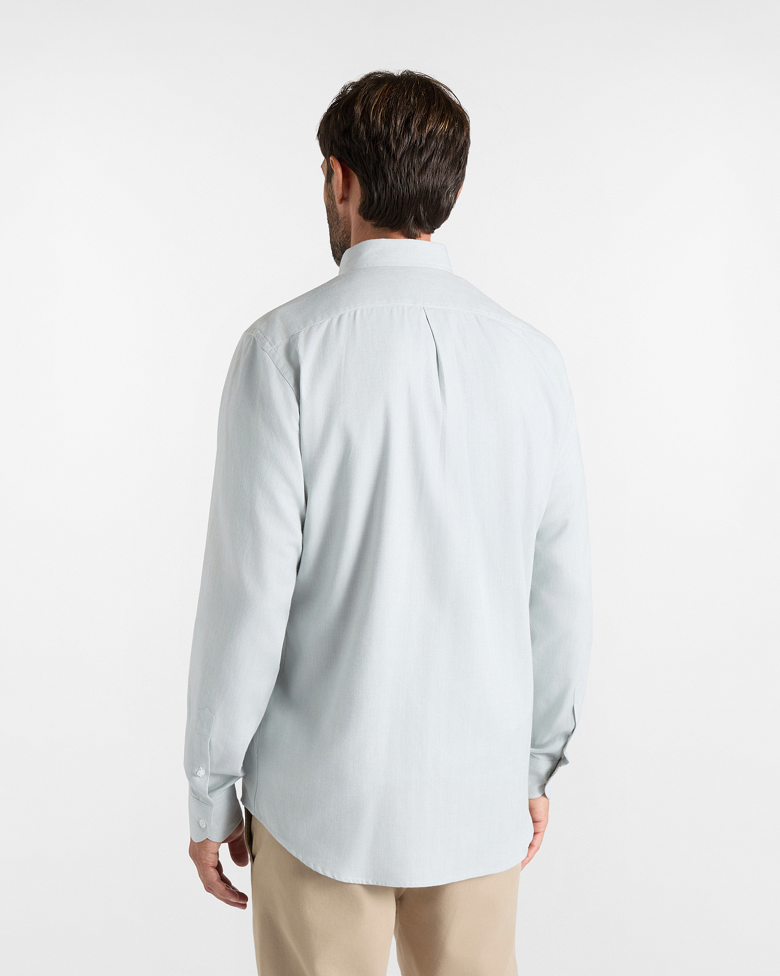 Camicia Uomo in flanella misto cashmere a spiga, GRIGIO, large