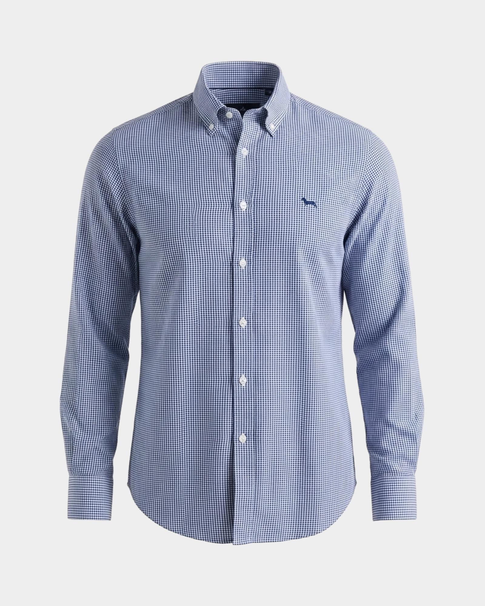Camicia Uomo armaturato pied-de-poule Regular Fit, BLU NAVY, large