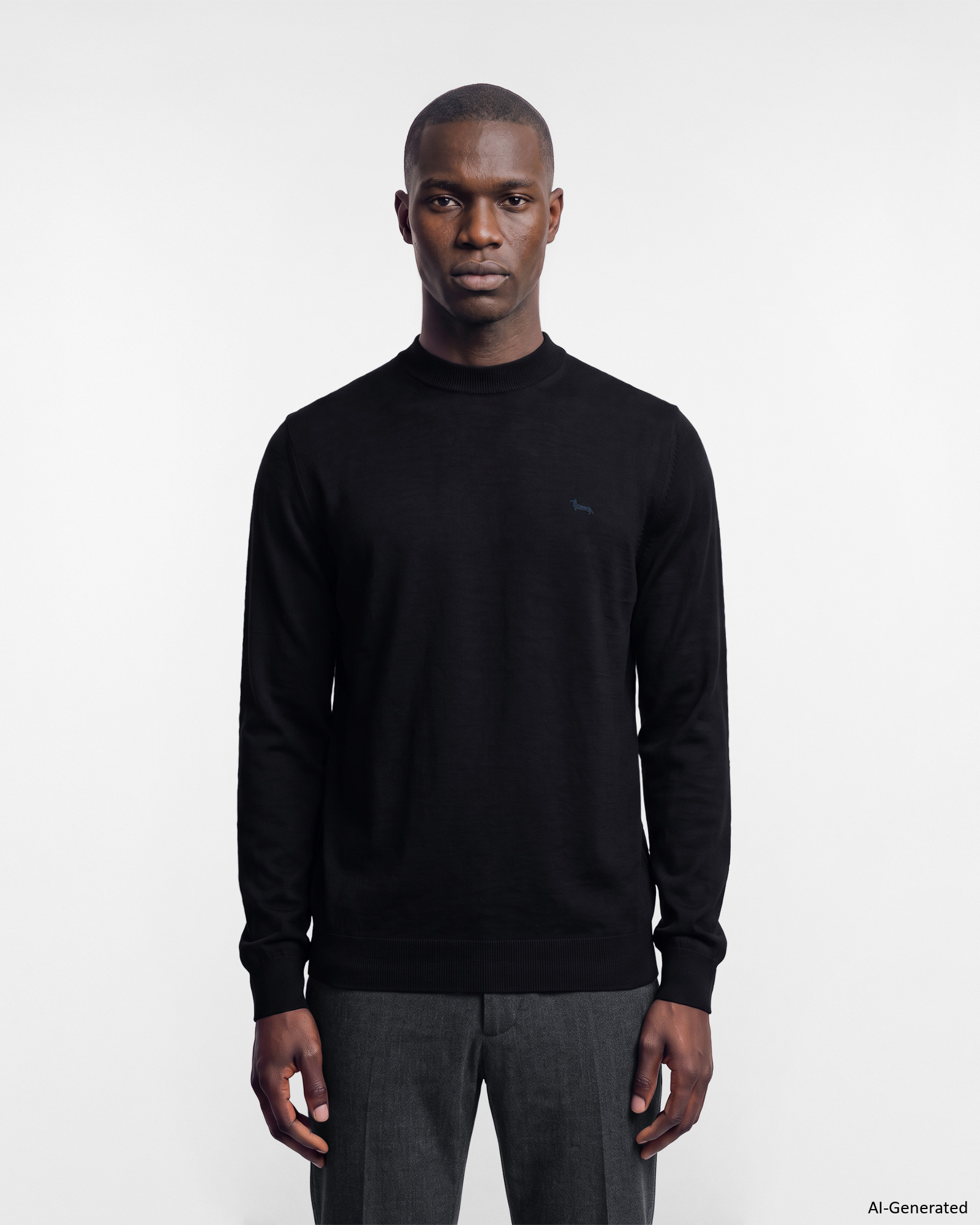 Maglia Uomo in 100% pura lana blu Regular Fit