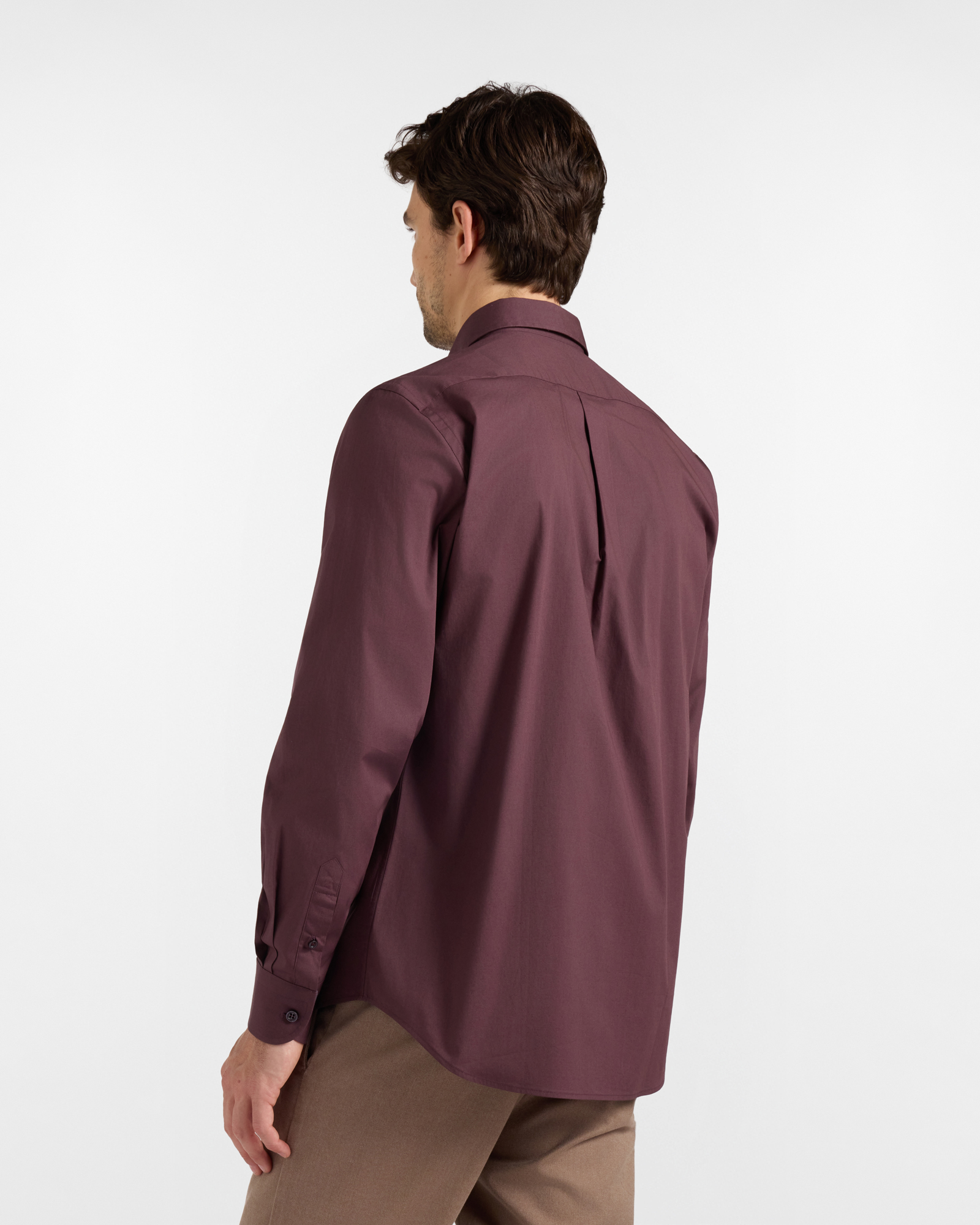 Camicia HBJ Uomo Regular Fit con collo Montecarlo in cotone stretch, BORDEAUX, large