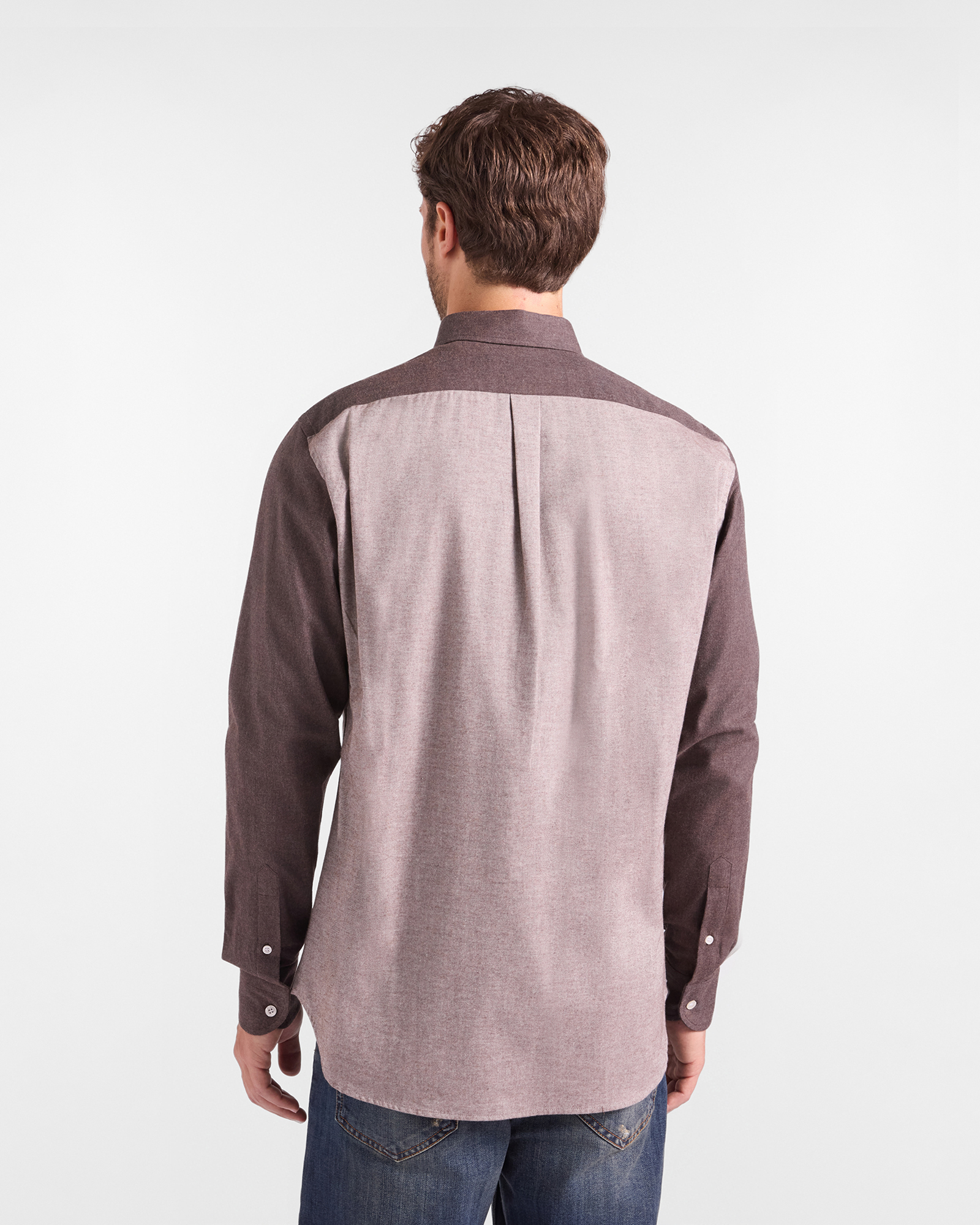 Camicia Uomo Piazzetta in flanella di cotone, MARRONE, large