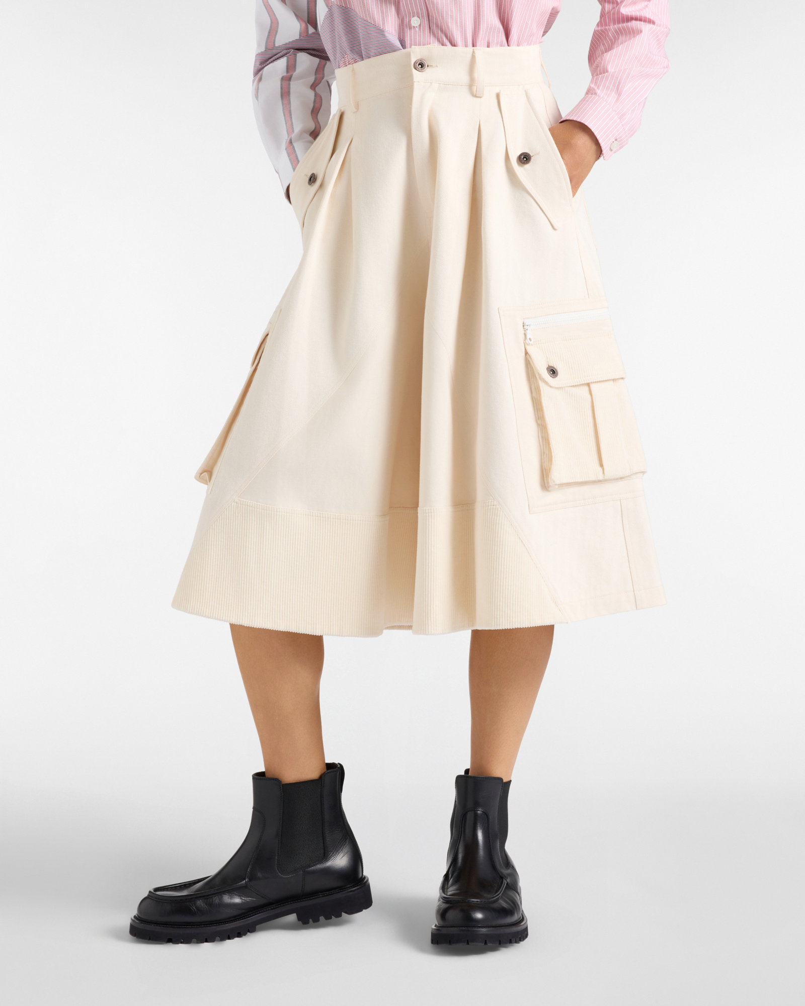 Gonna-Pantalone Donna in Velluto Tortora Capsule Re-Loved