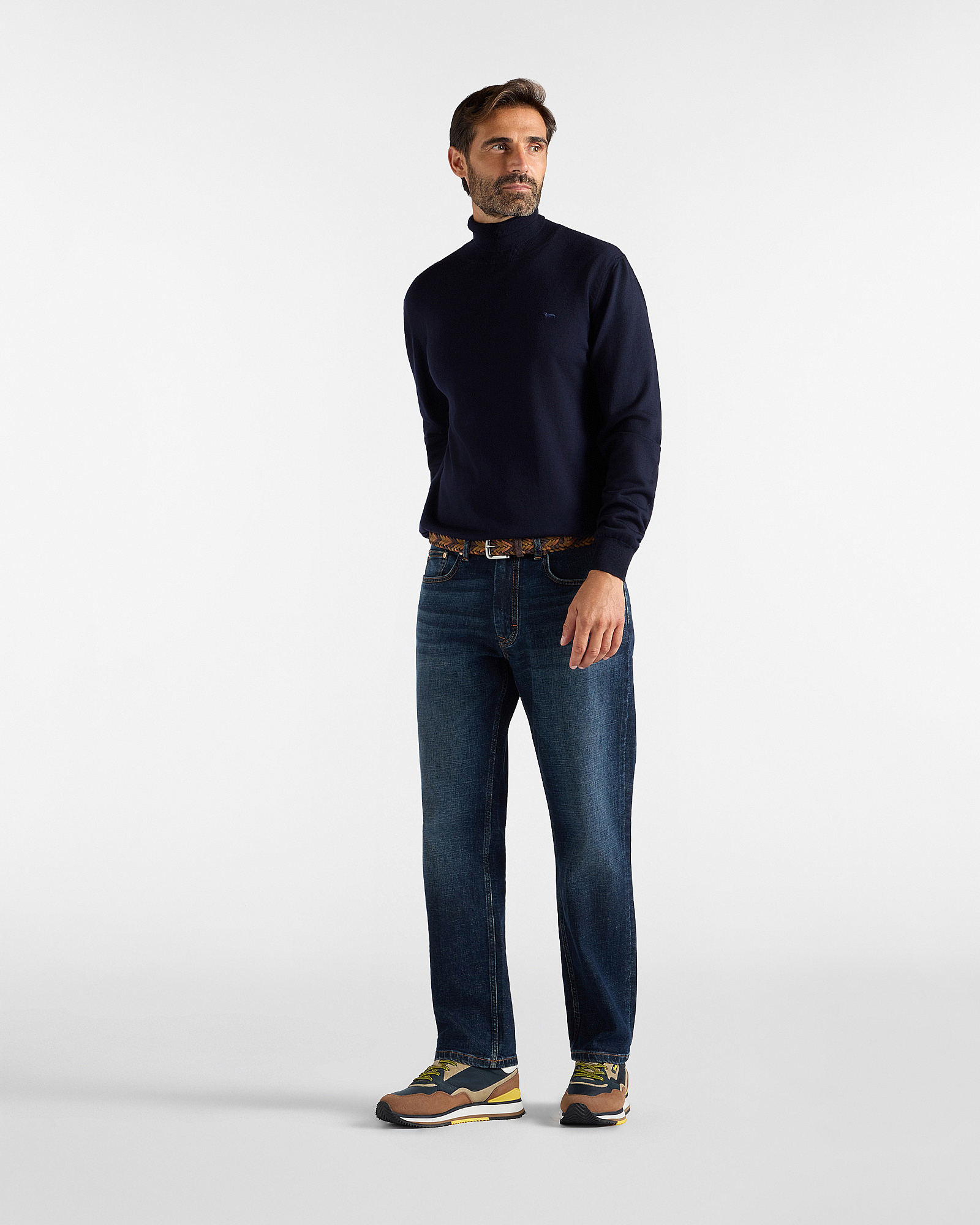 Dolcevita Uomo in 100% pura lana Regular Fit Made in Italy, BLU NAVY, large